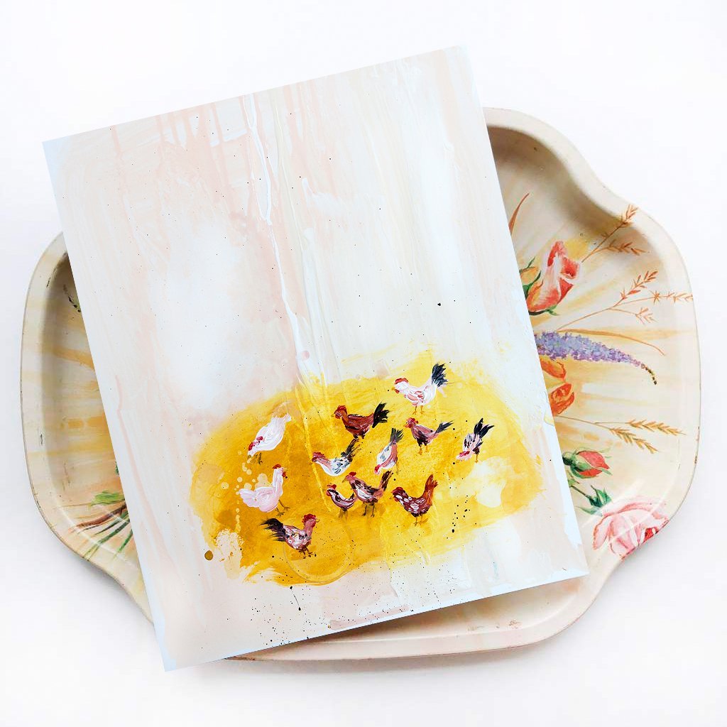 Cheery Chickens Canvas Wall Art
