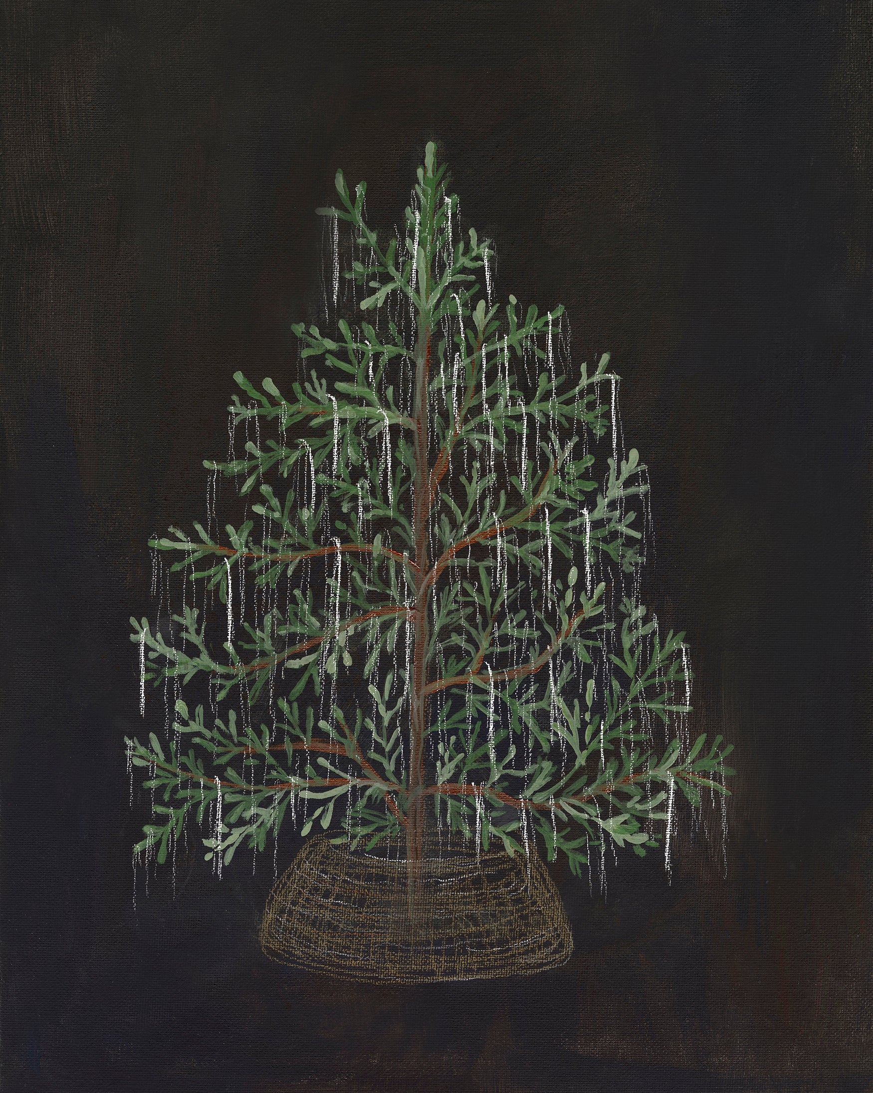 Christmas Tree with Tinsel | Canvas