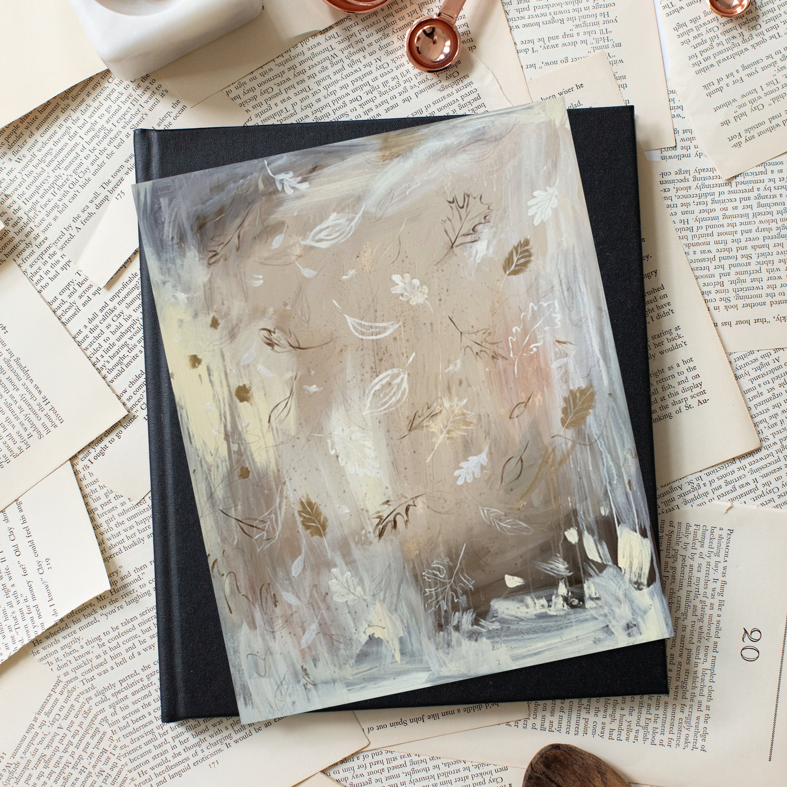 Creamy Leaves Luxe Art Print