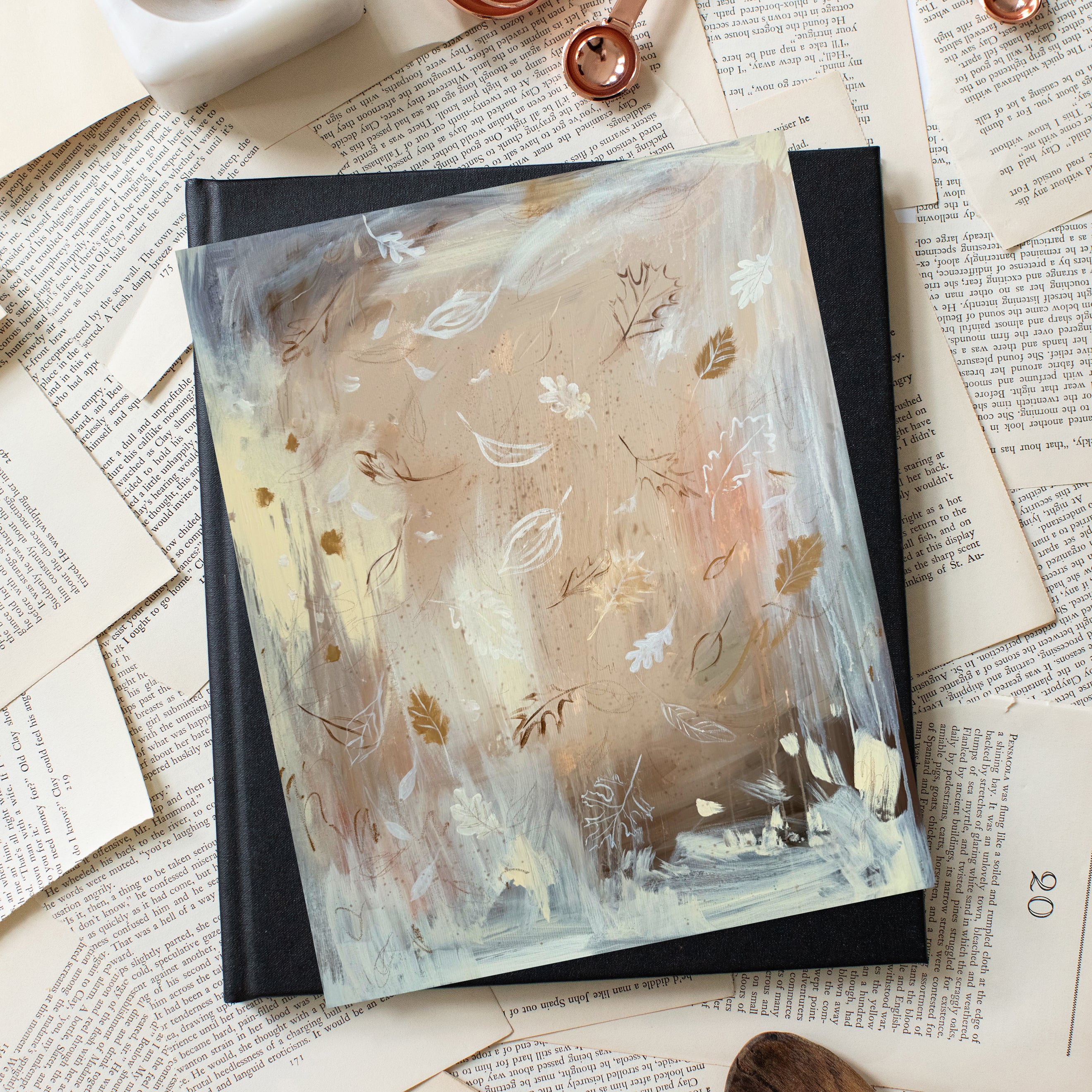 Creamy Leaves Luxe Art Print (Frontier)