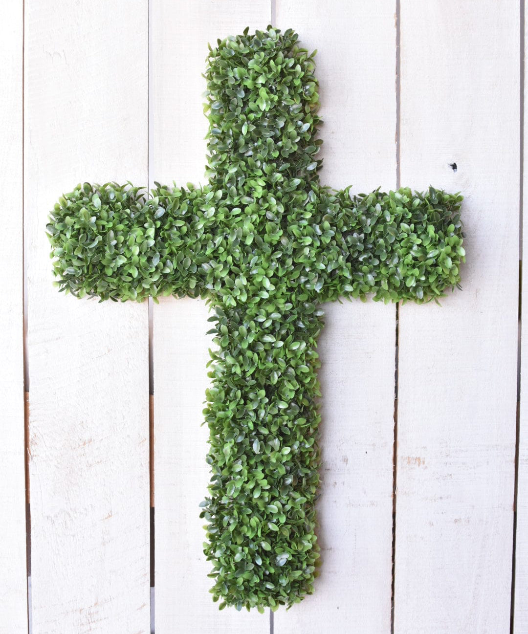 Faux Boxwood Cross Wreath