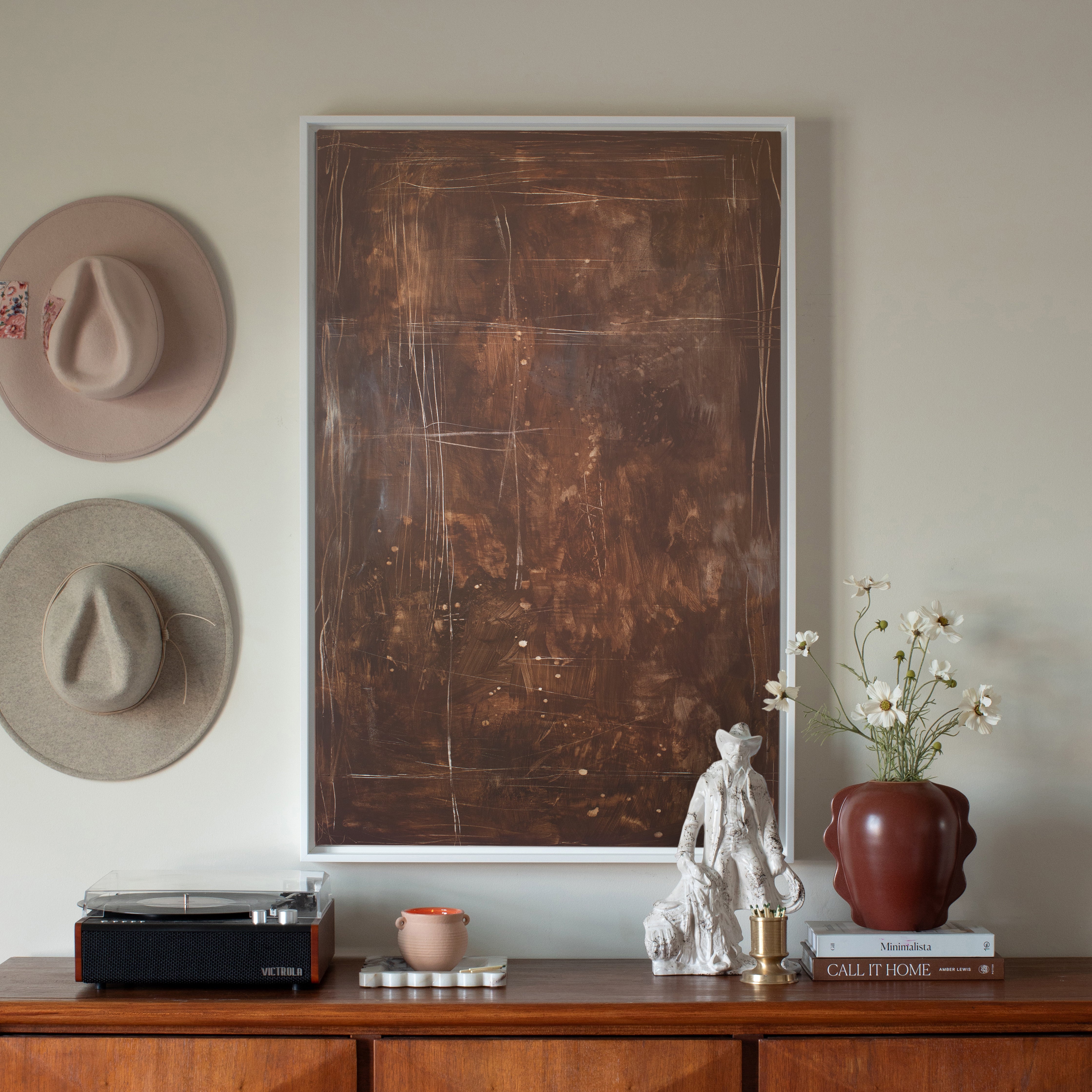 Mocha Mist Canvas Wall Art . Rectangle Vertical