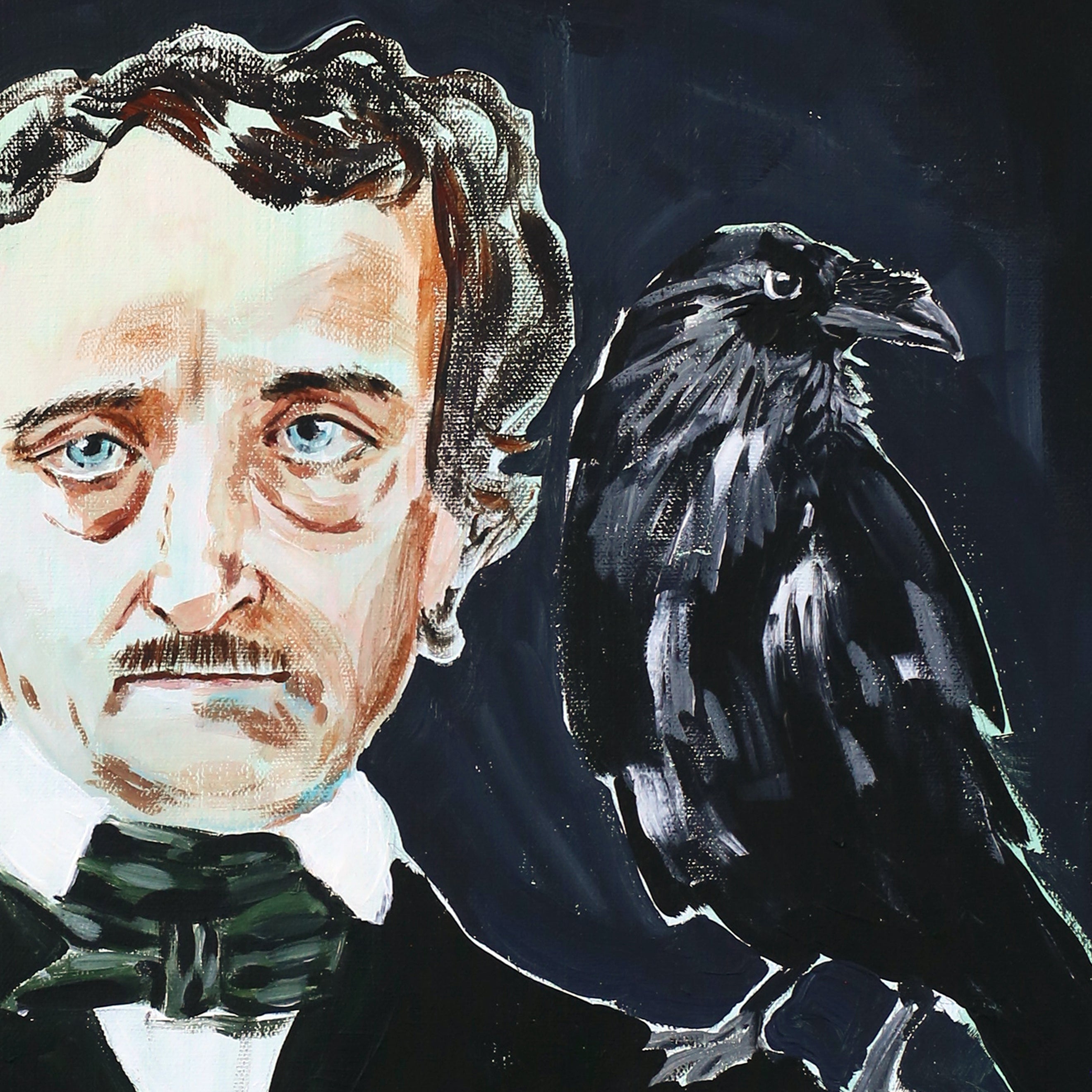 Edgar and the Raven Luxe Art Print