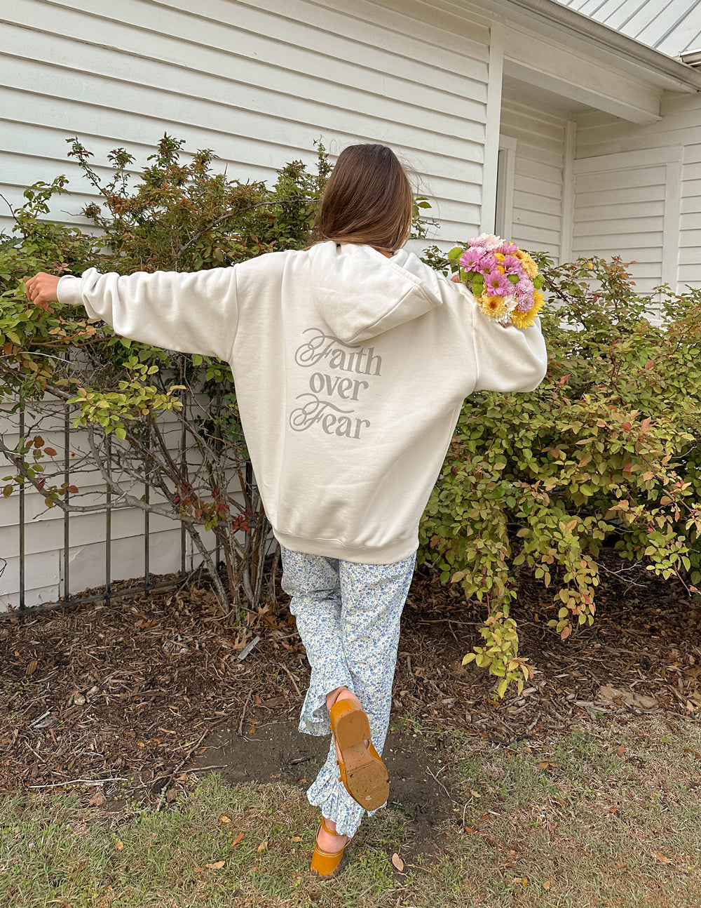 Faith Over Fear Taupe Unisex Hoodie