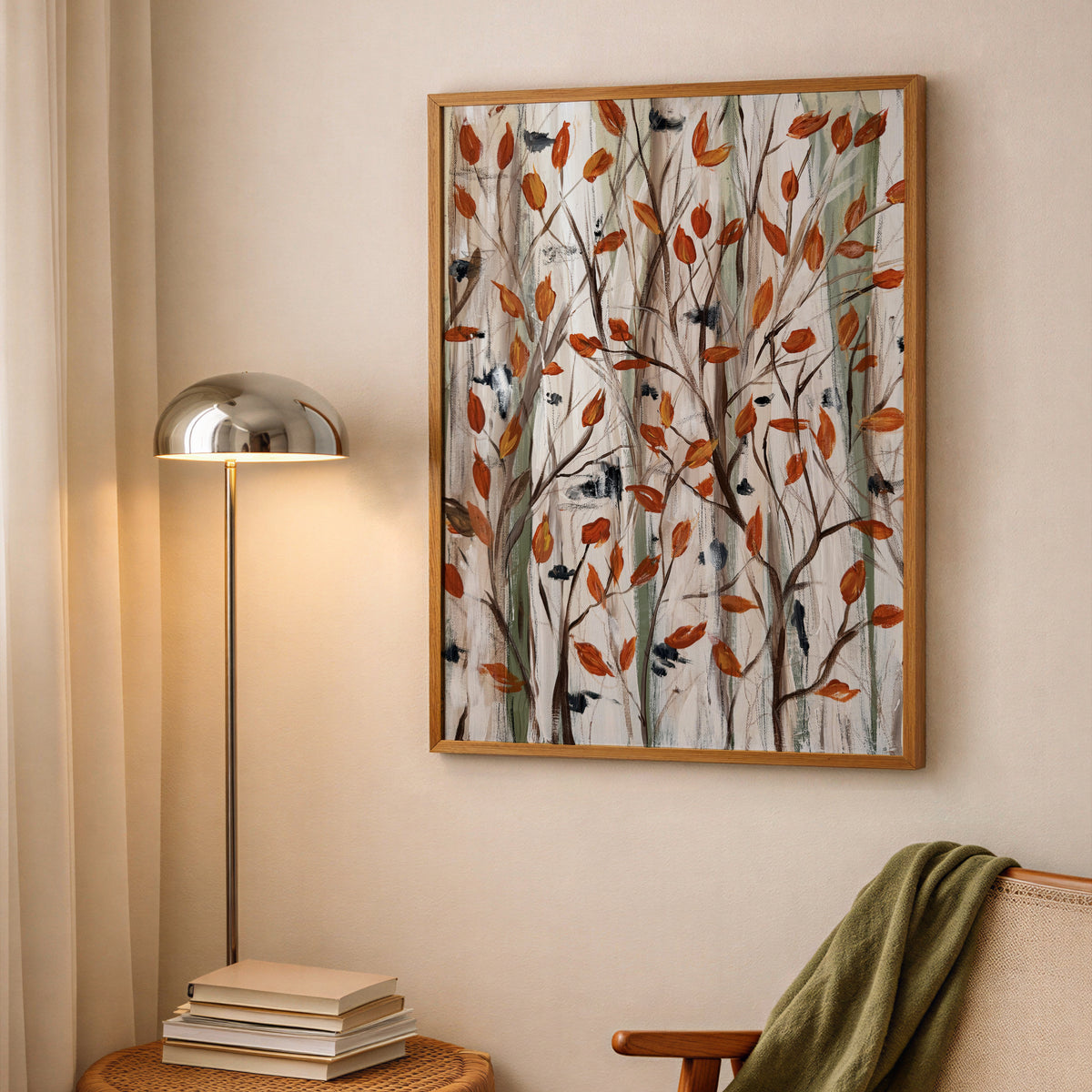 Fiery Birch Luxe Art Print