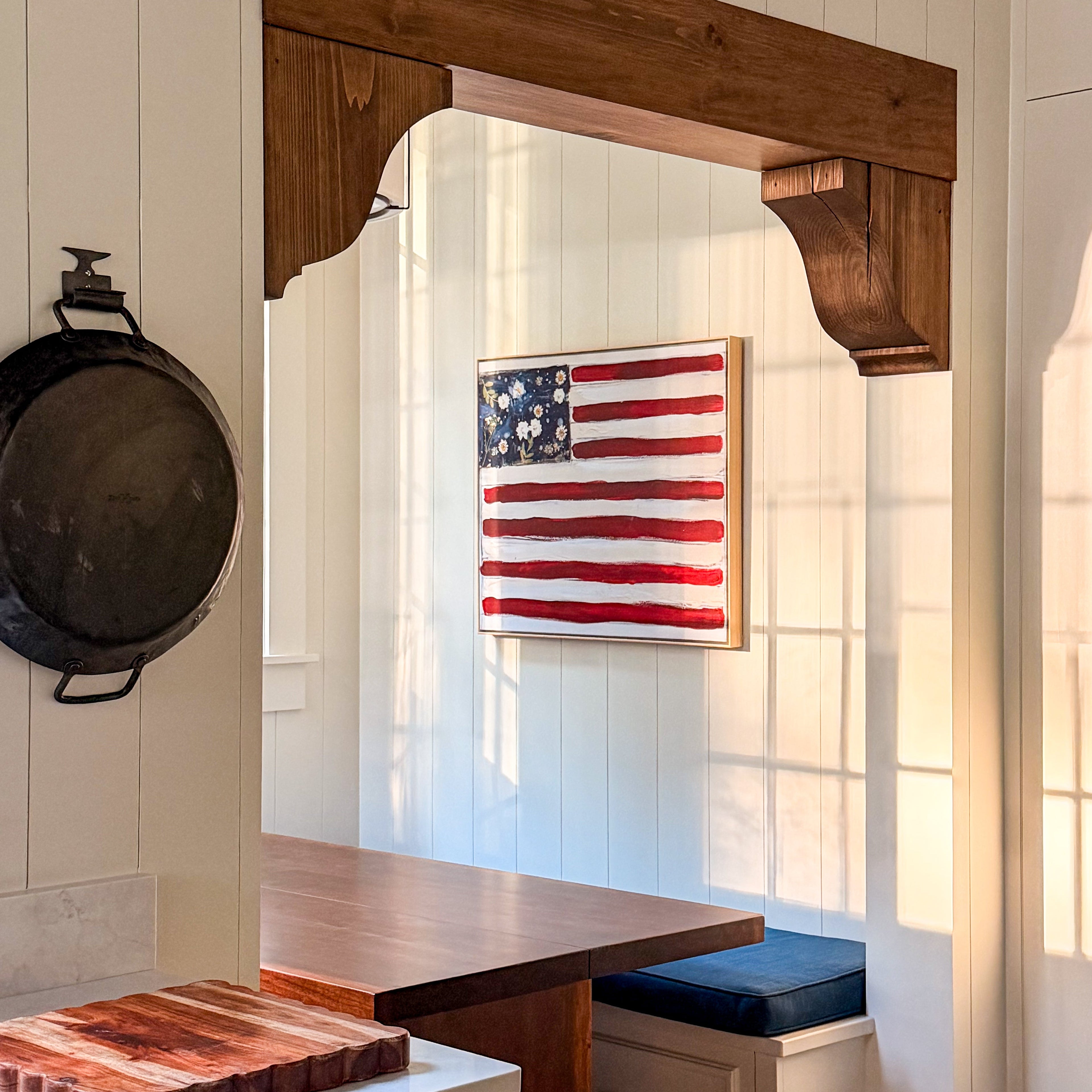 Flowered Flag Canvas Wall Art (Frontier)