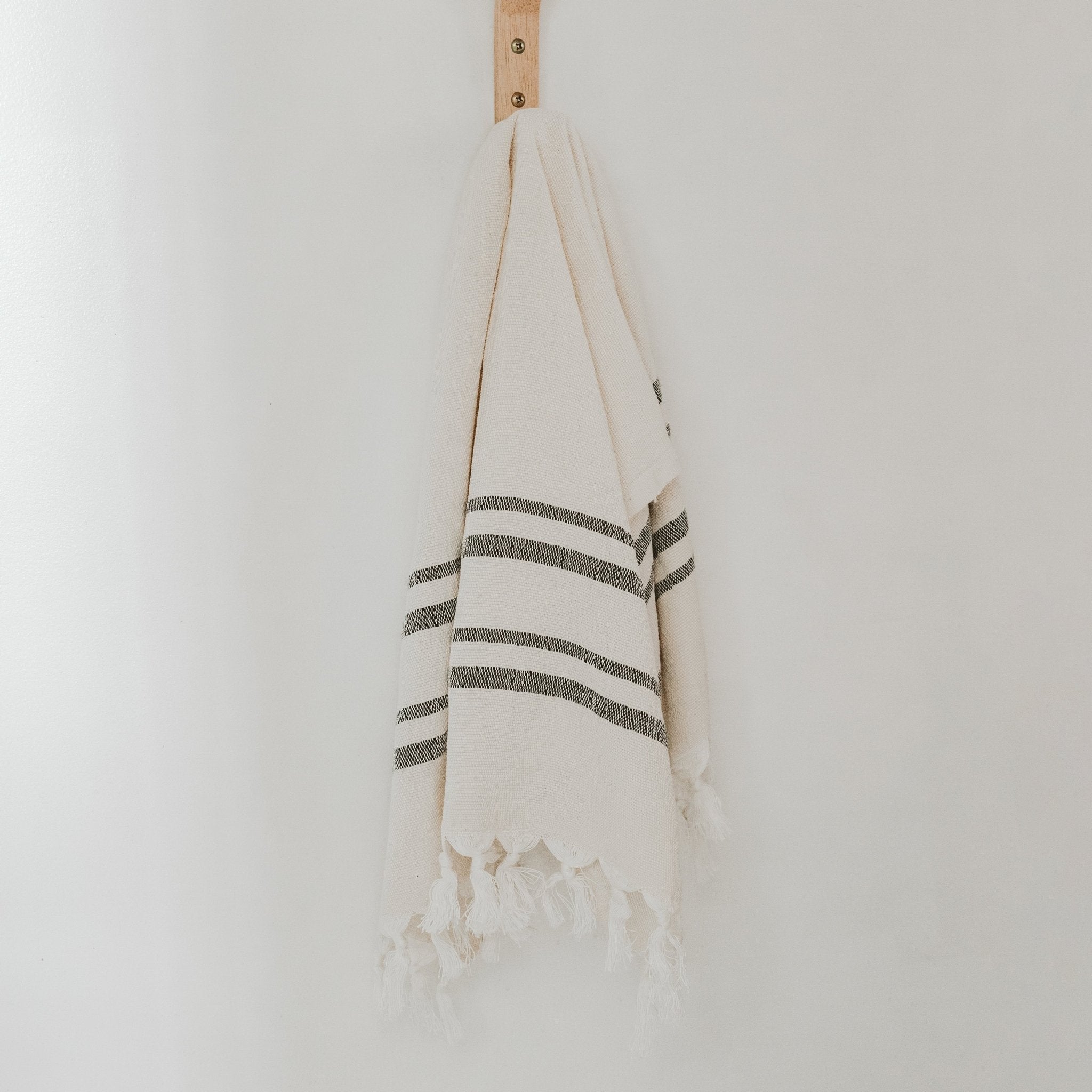 Haley Turkish Cotton + Bamboo Hand Towel (Two Stripe)