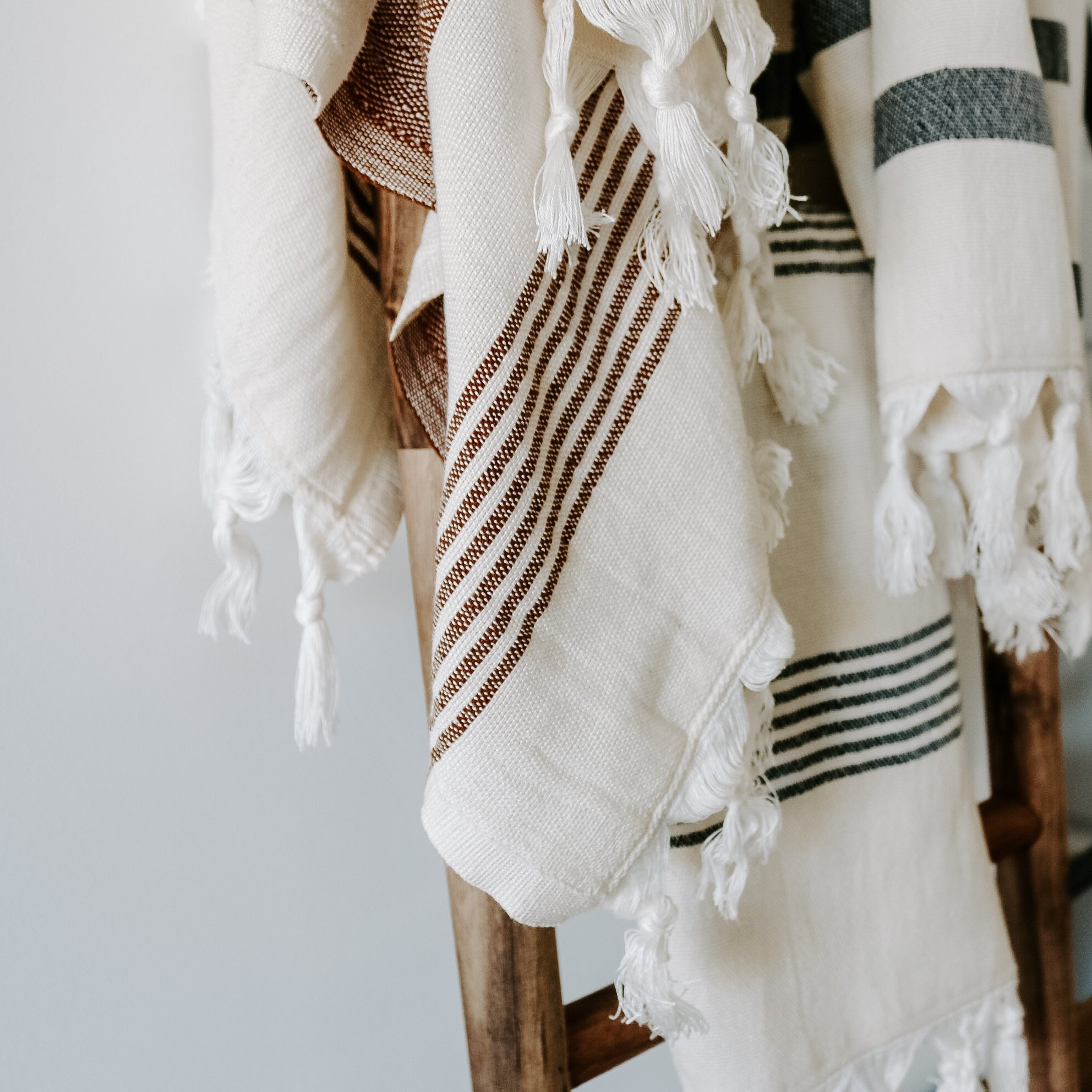 Turkish Cotton + Bamboo Hand Towel (Multi Stripes)