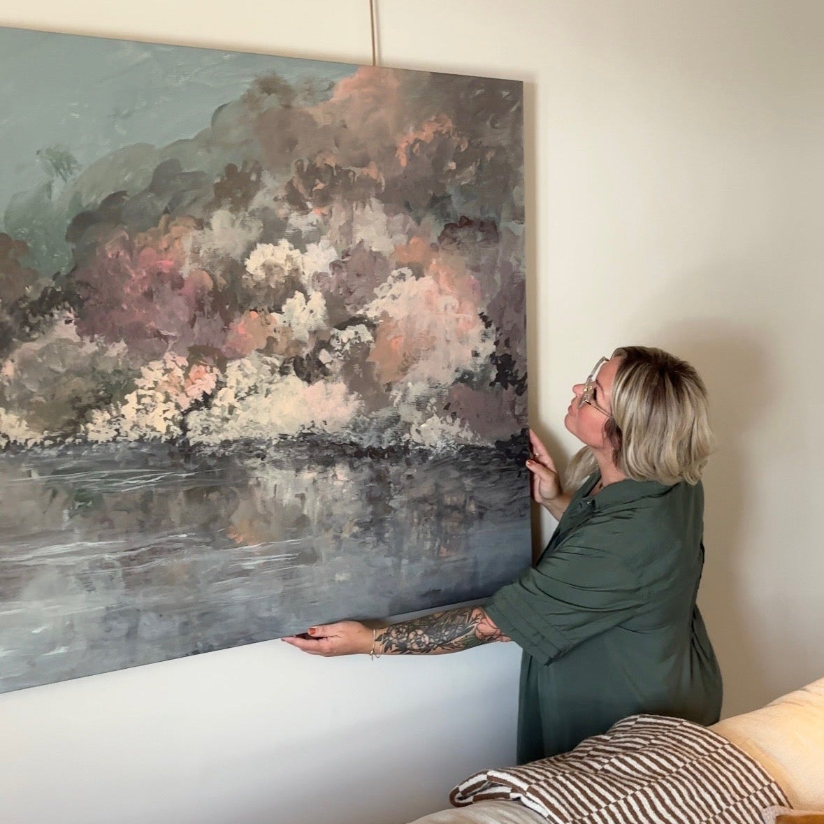Autumn Shoreline Canvas Wall Art . Rectangle