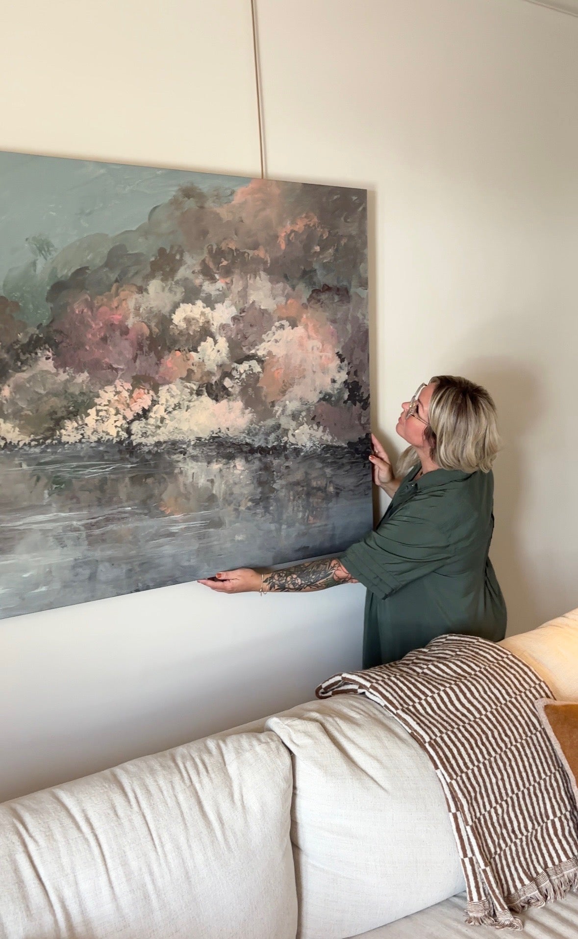 Autumn Shoreline Textured Canvas Wall Art (Rectangle)