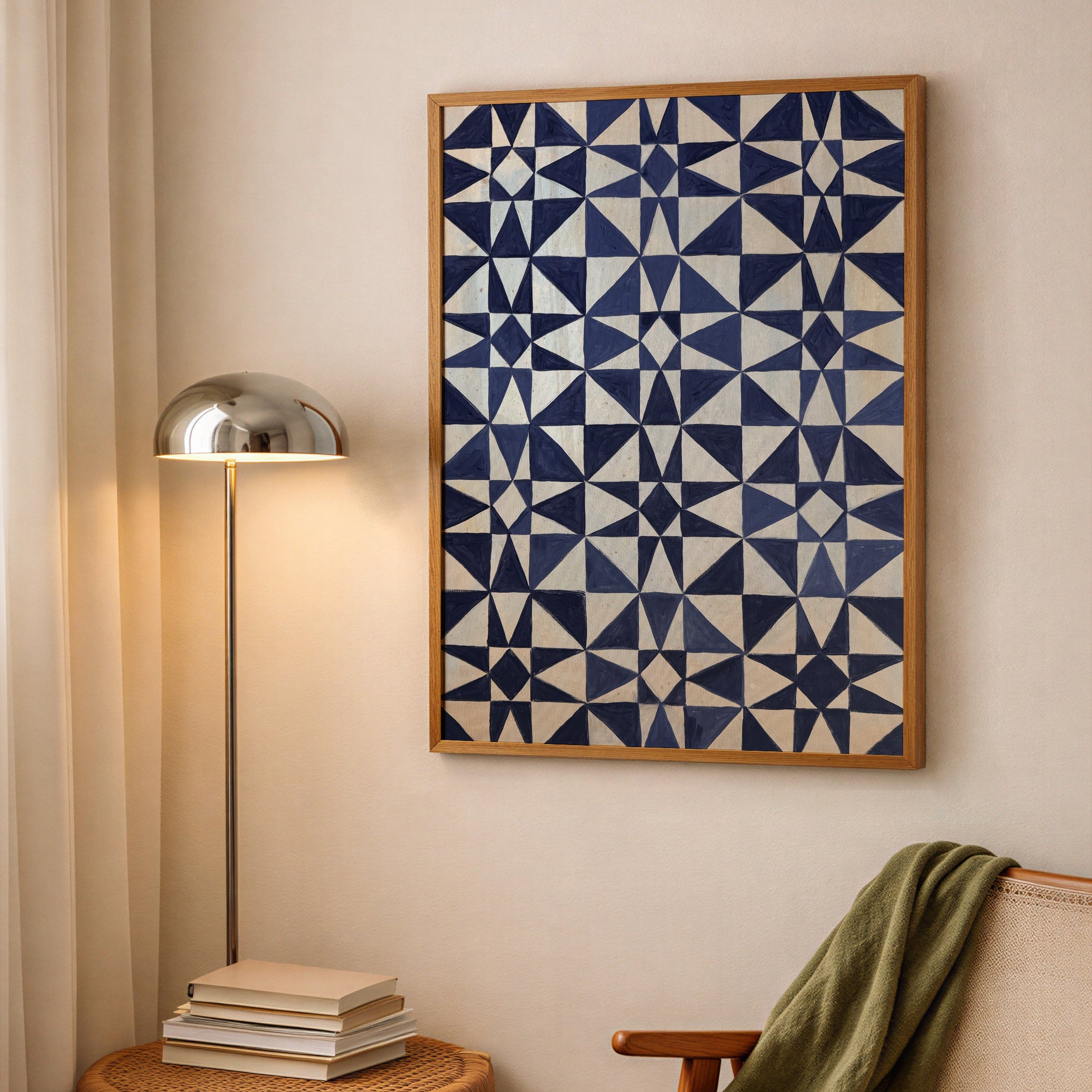 Indigo Star Luxe Quilt Art Print