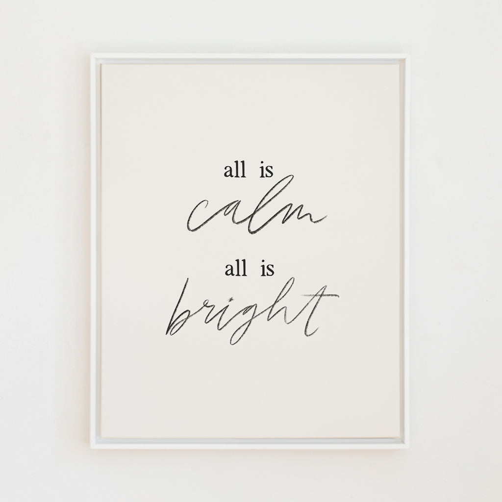 All is calm, all is bright | Pure White | Canvas