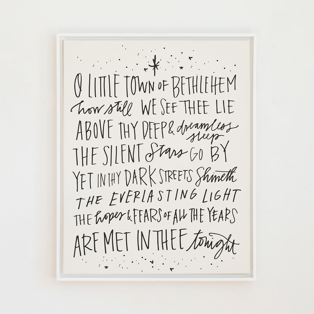 O Little Town of Bethlehem | Pure White | Canvas