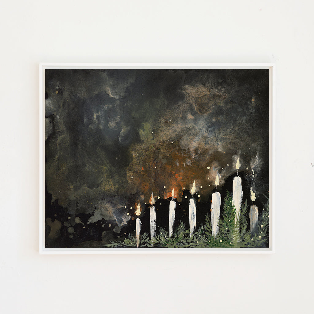 Candles Aglow Canvas Wall Art