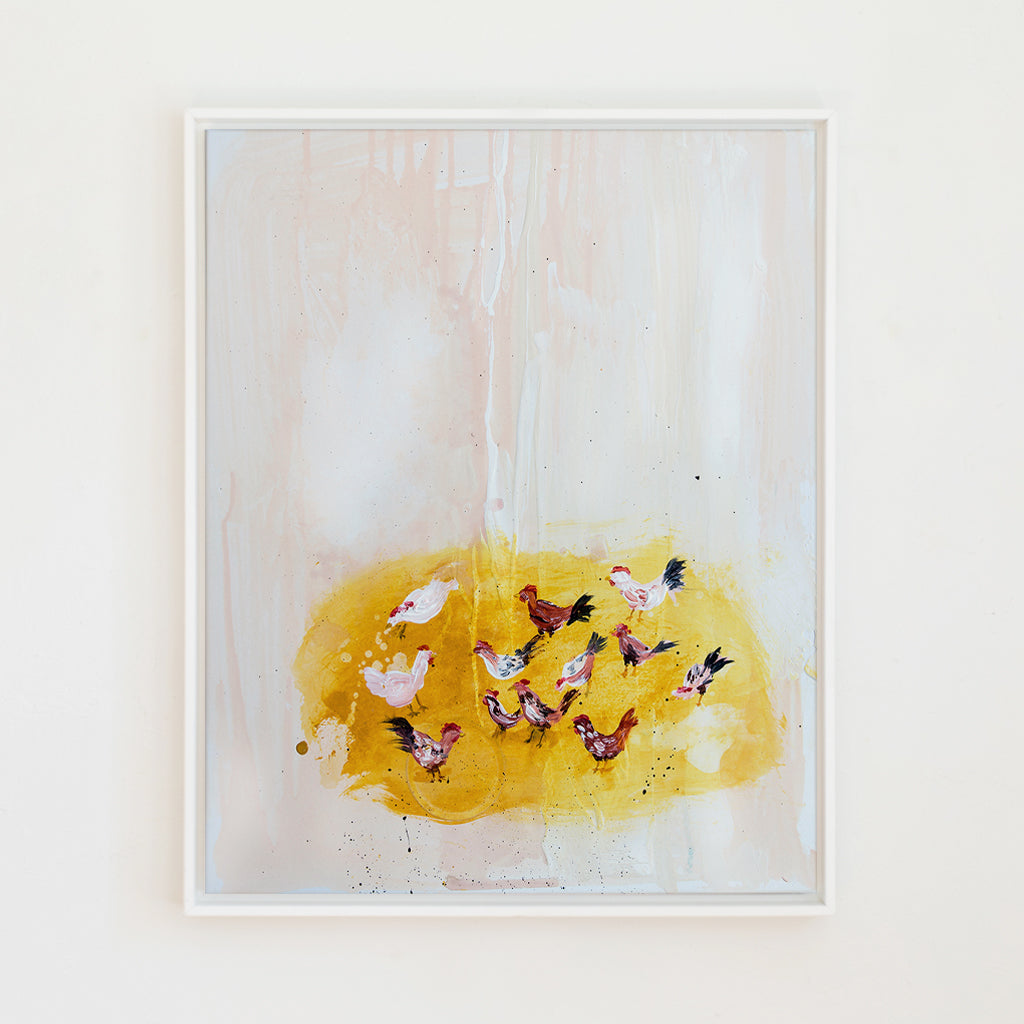 Cheery Chickens Canvas Wall Art