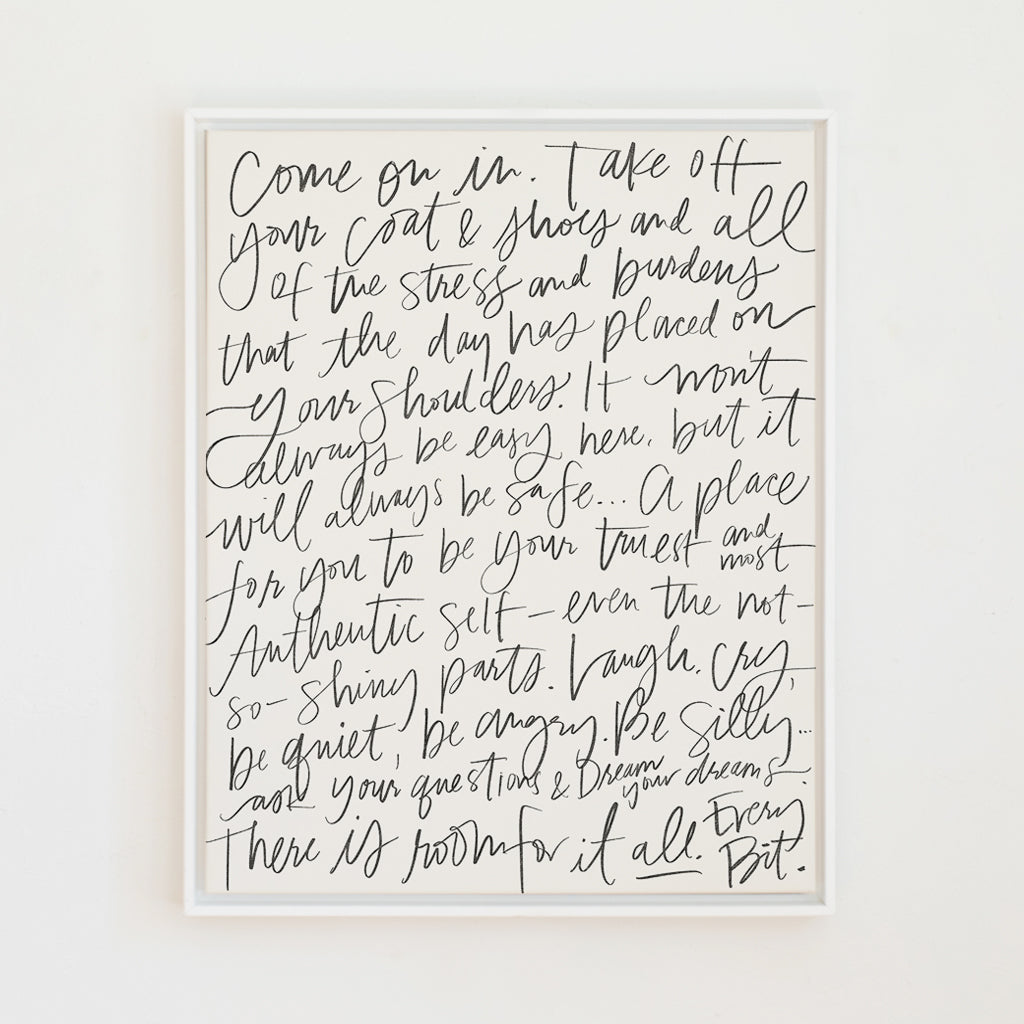 Come On In in Lettering | Cameo | Canvas