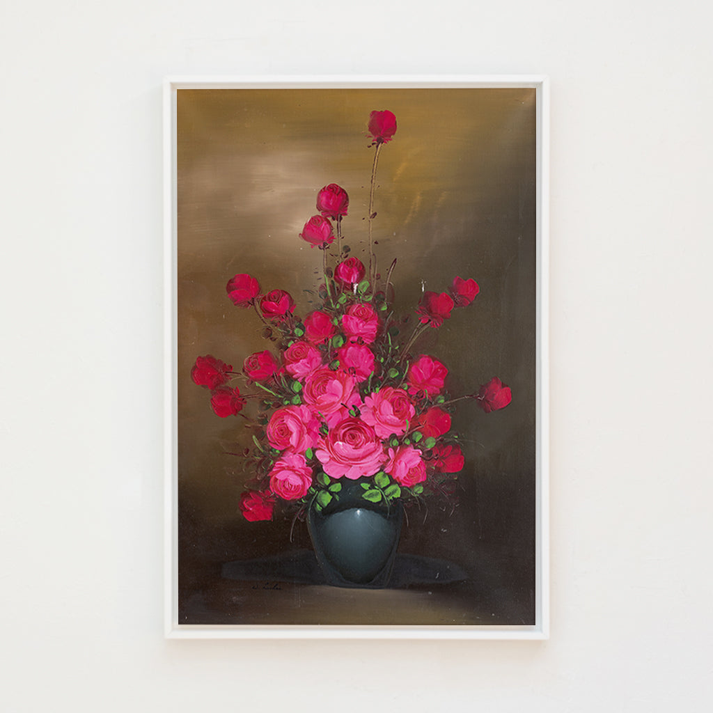 Happy Moody Roses Canvas Wall Art . Rectangle