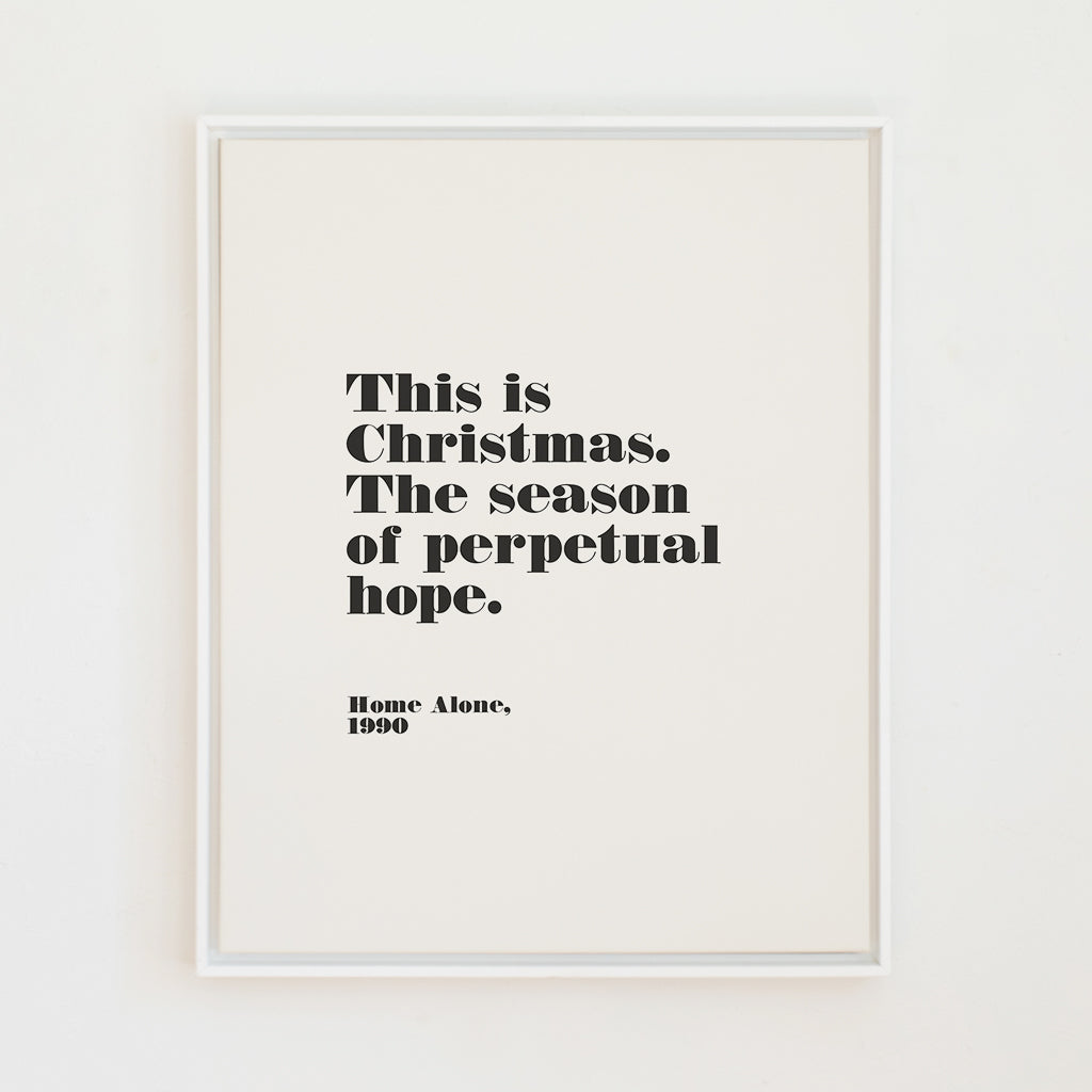 Home Alone Hope | Warm Grey | Canvas