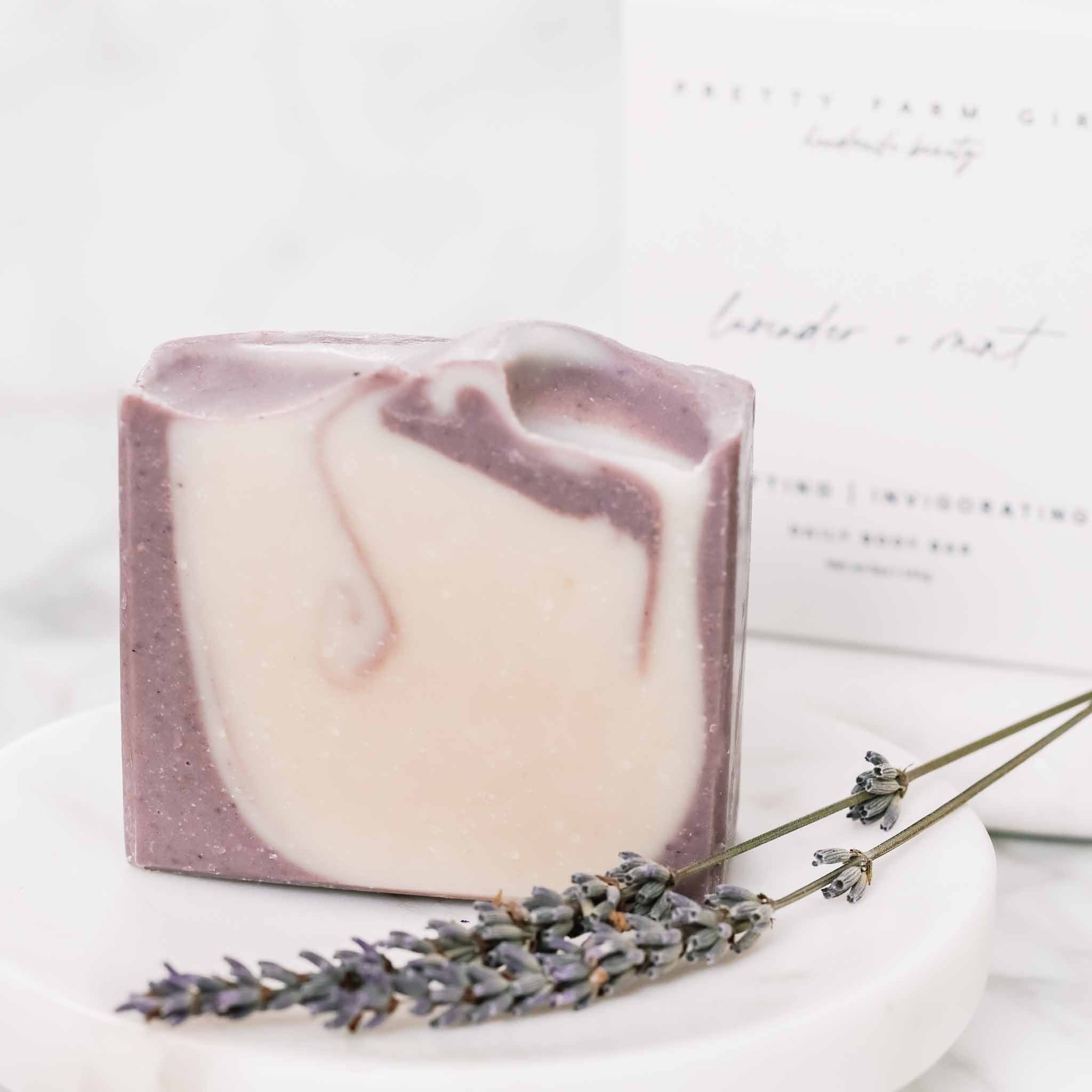 Lavender + Mint Handmade Tallow and Goat Milk Soap Bar