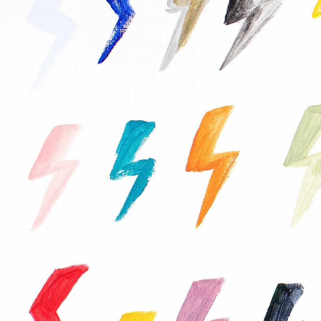 Kids Rainbow Bolts Canvas Wall Art