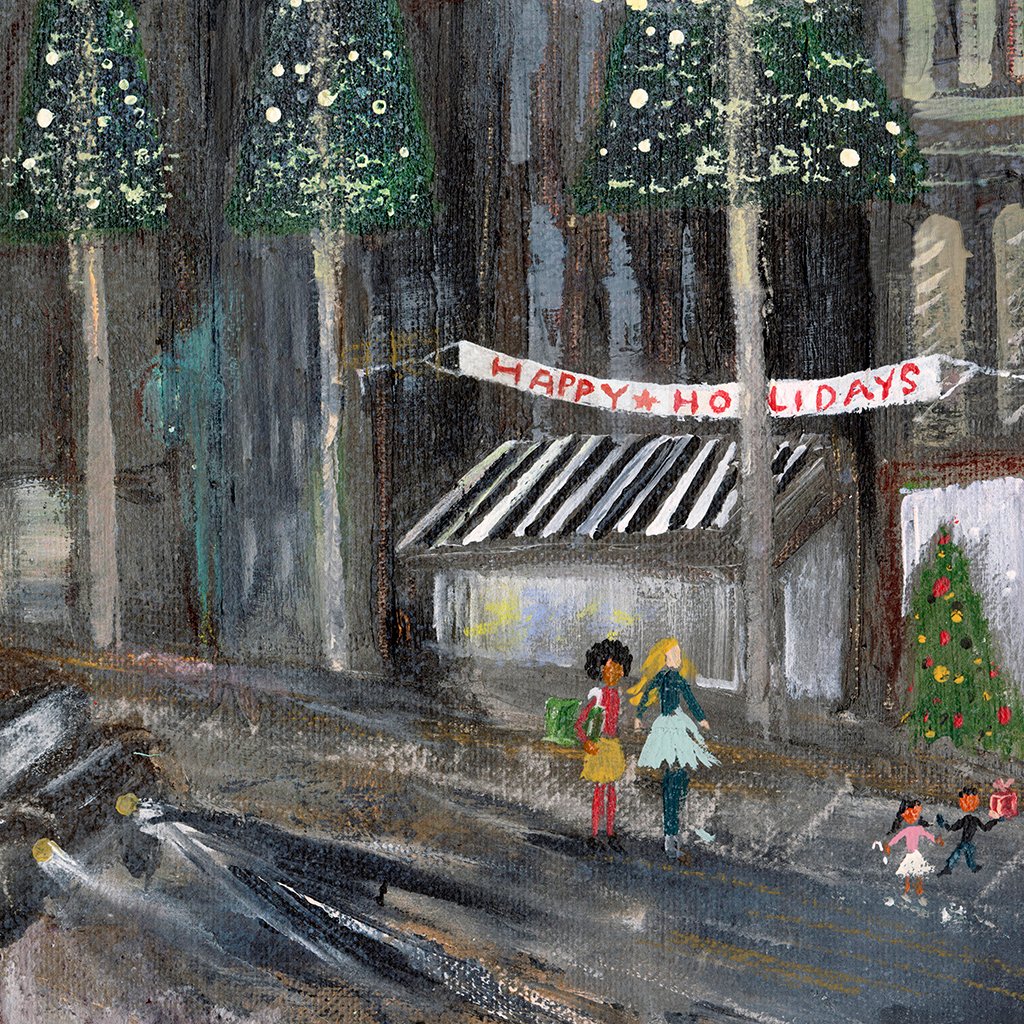 Christmastime in the City Canvas Wall Art