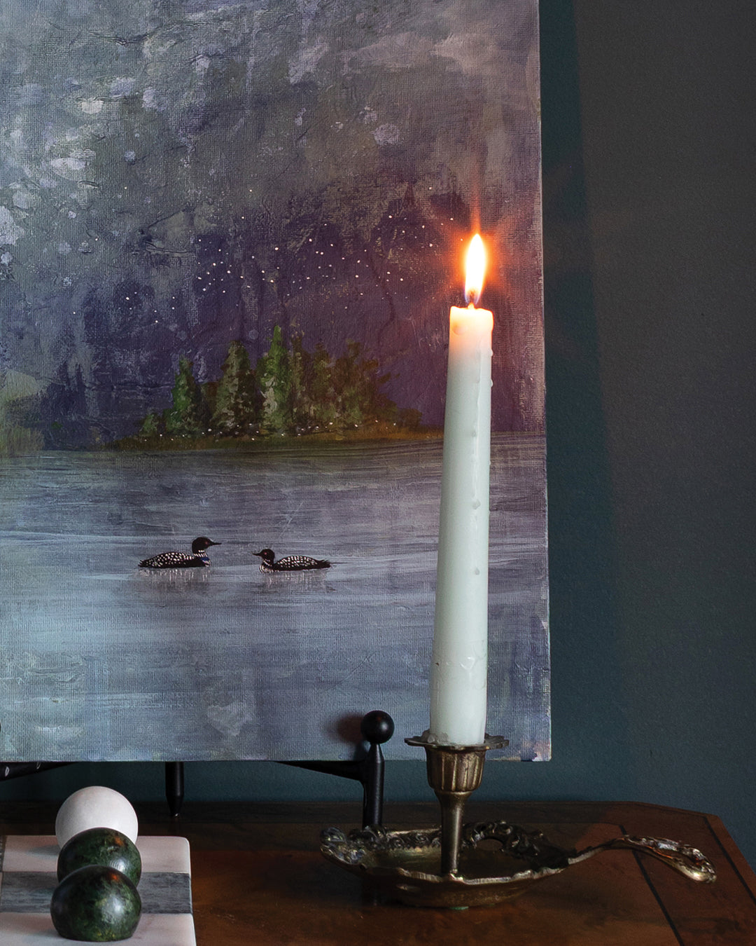 Moonlit Loons Canvas Wall Art