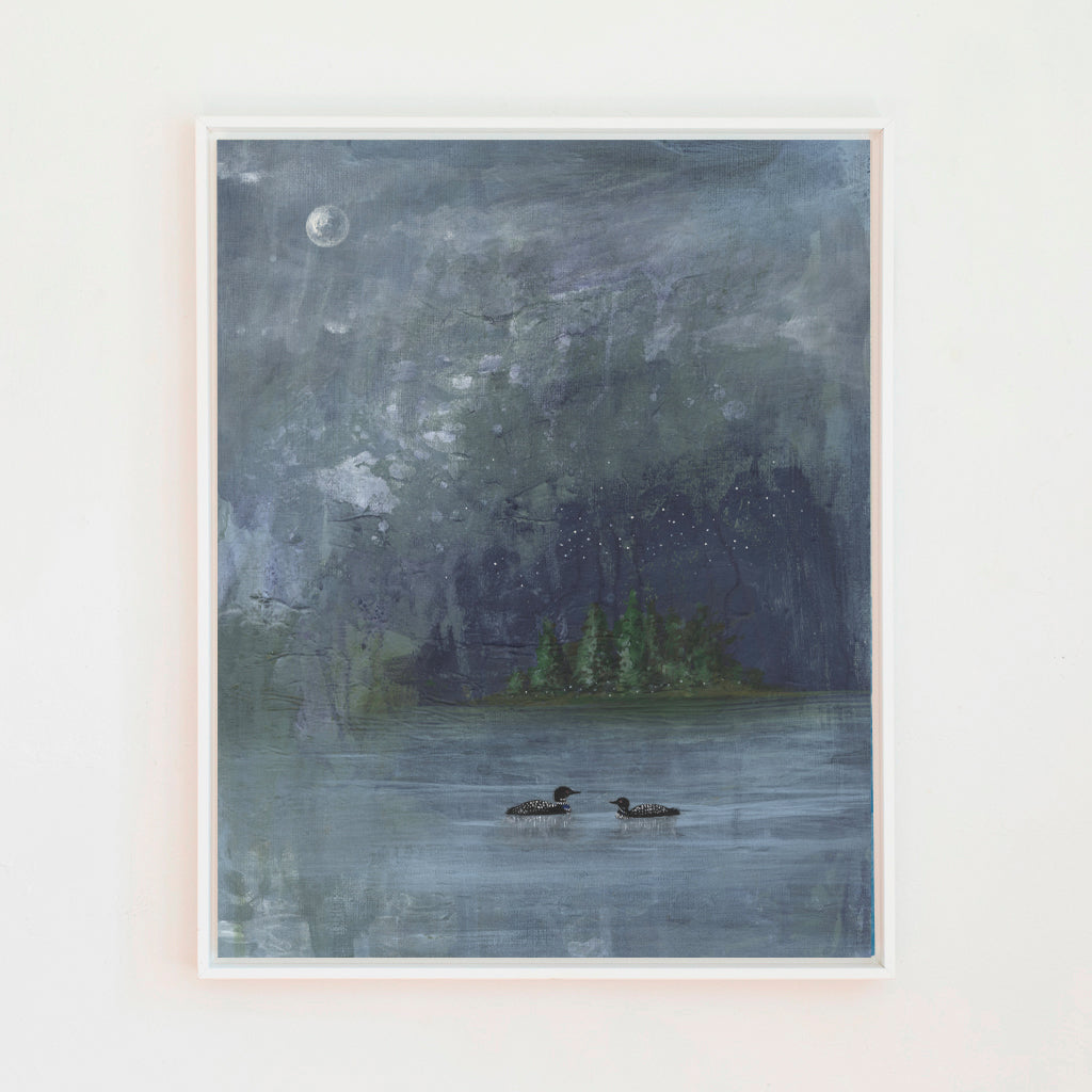 Moonlit Loons Canvas Wall Art