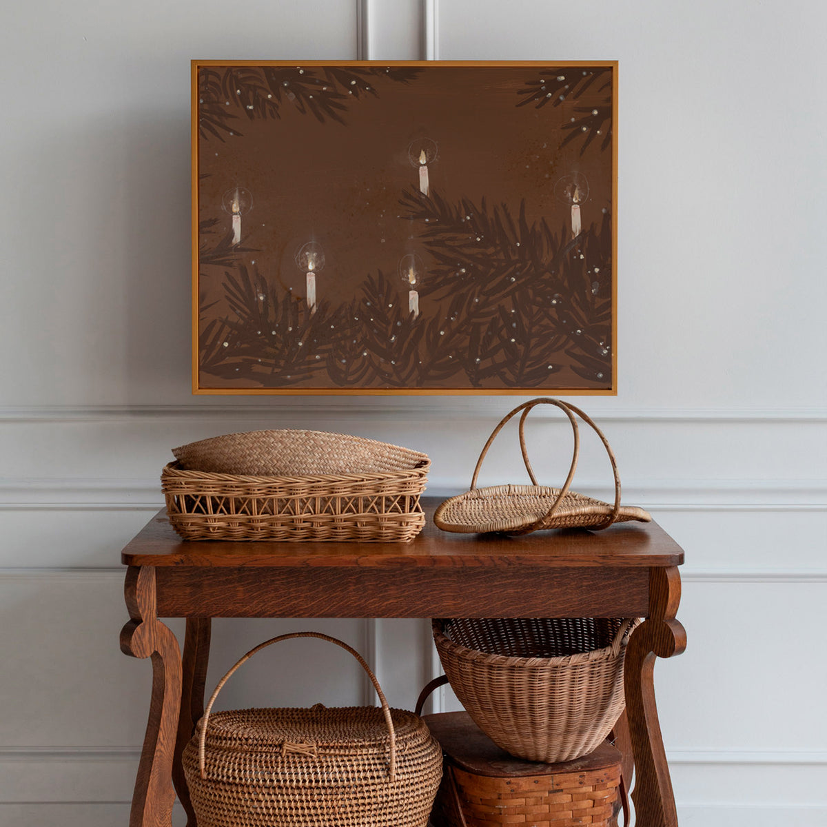 Mocha Glow Canvas Wall Art. classic