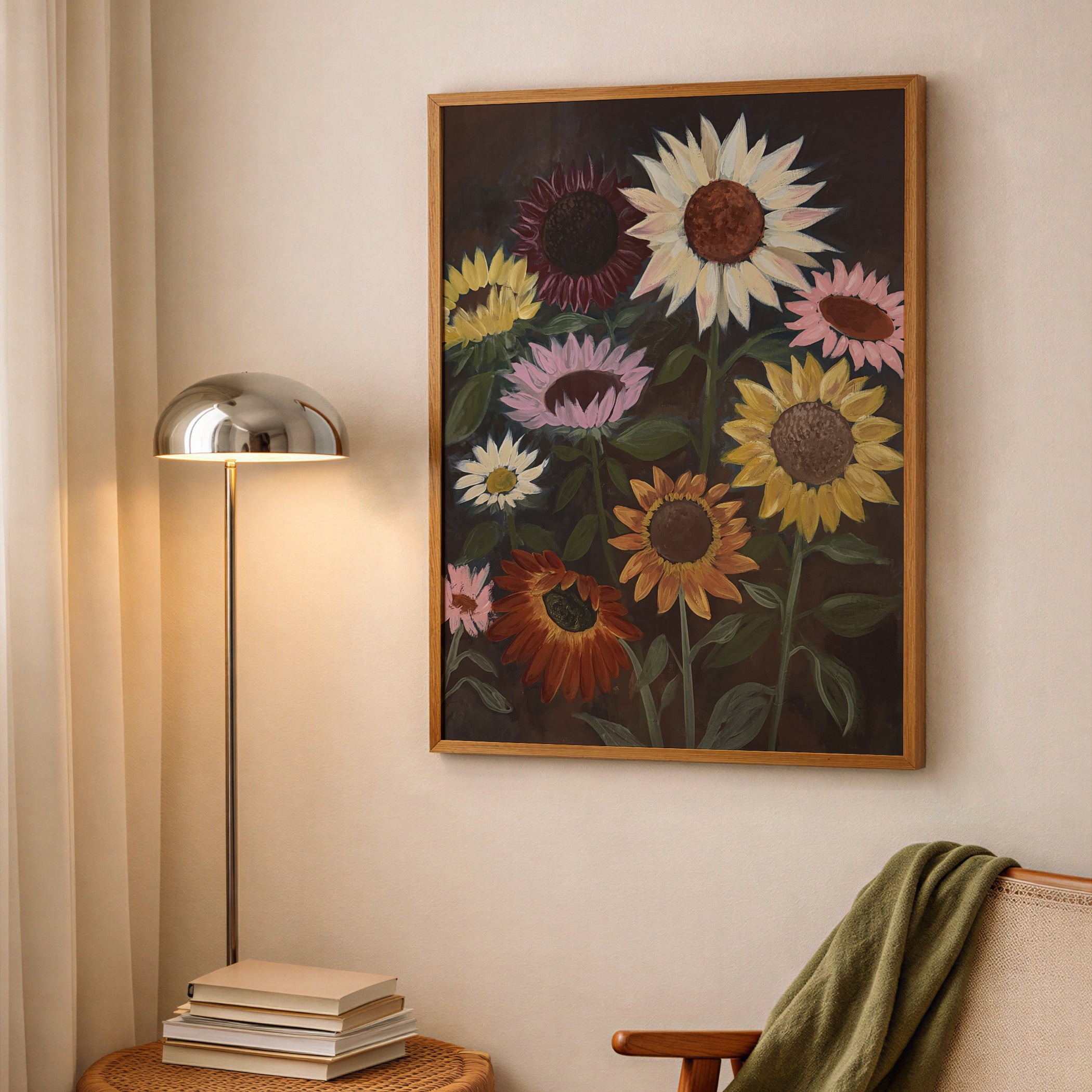Moody Sunflowers Luxe Art Print
