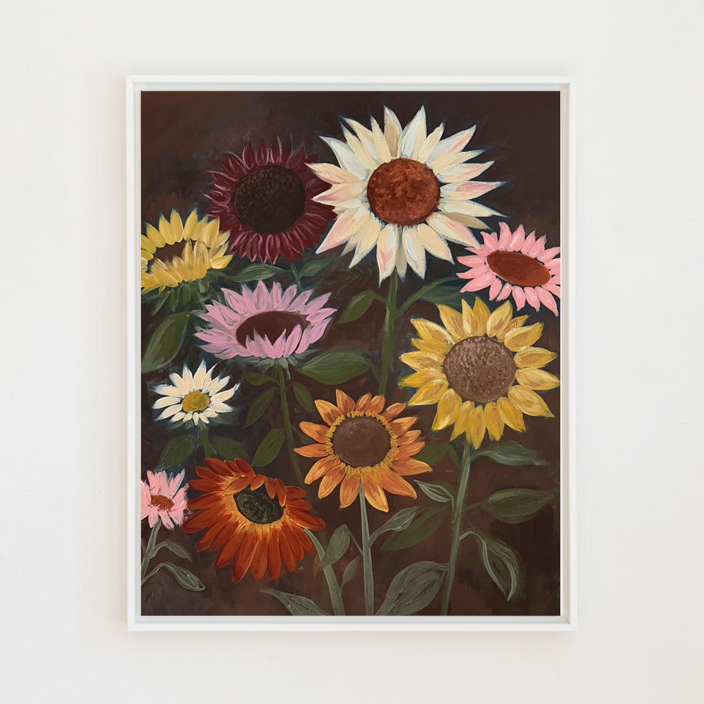 Moody Sunflowers Canvas Wall Art