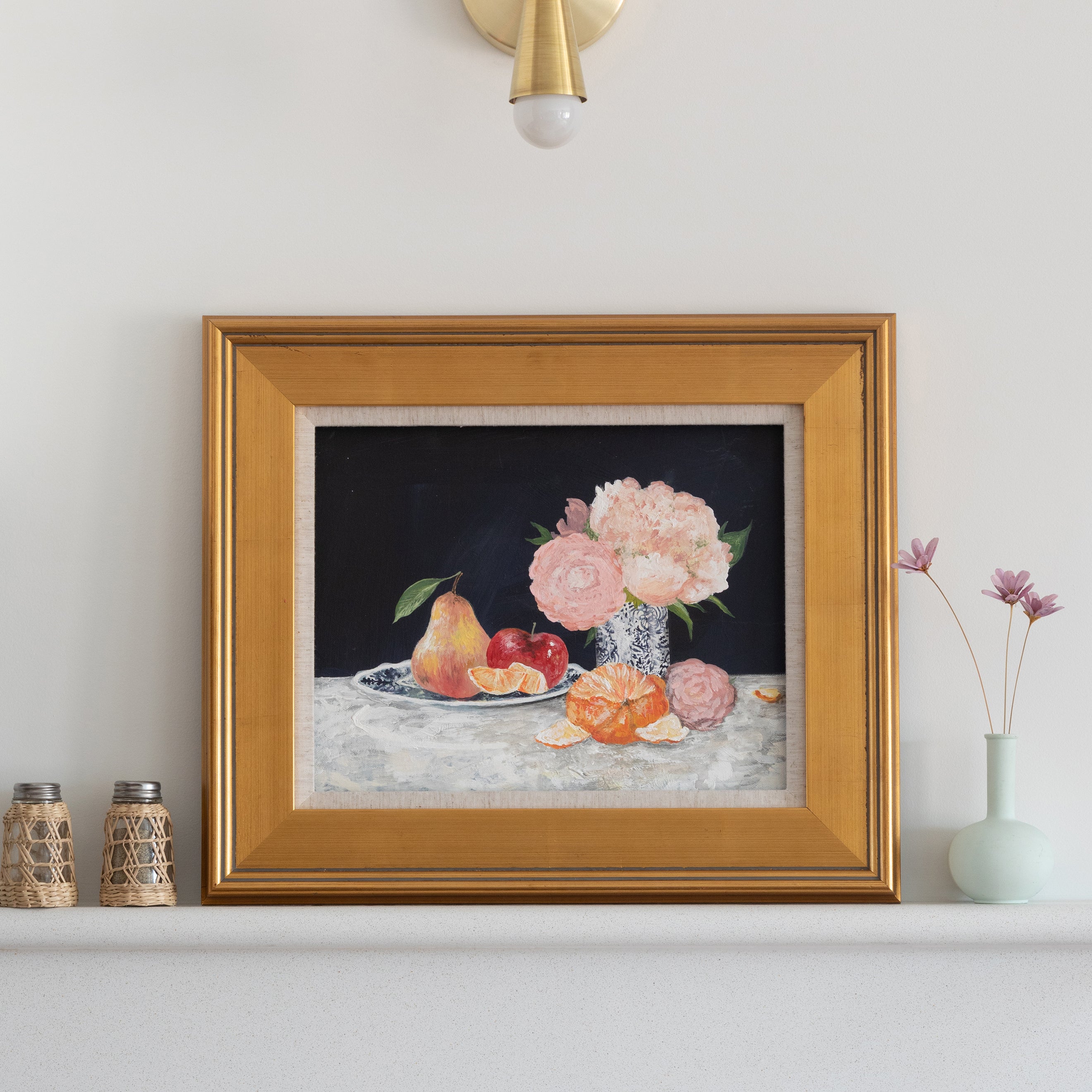 Fruit & Flowers Still Life Luxe Art Print