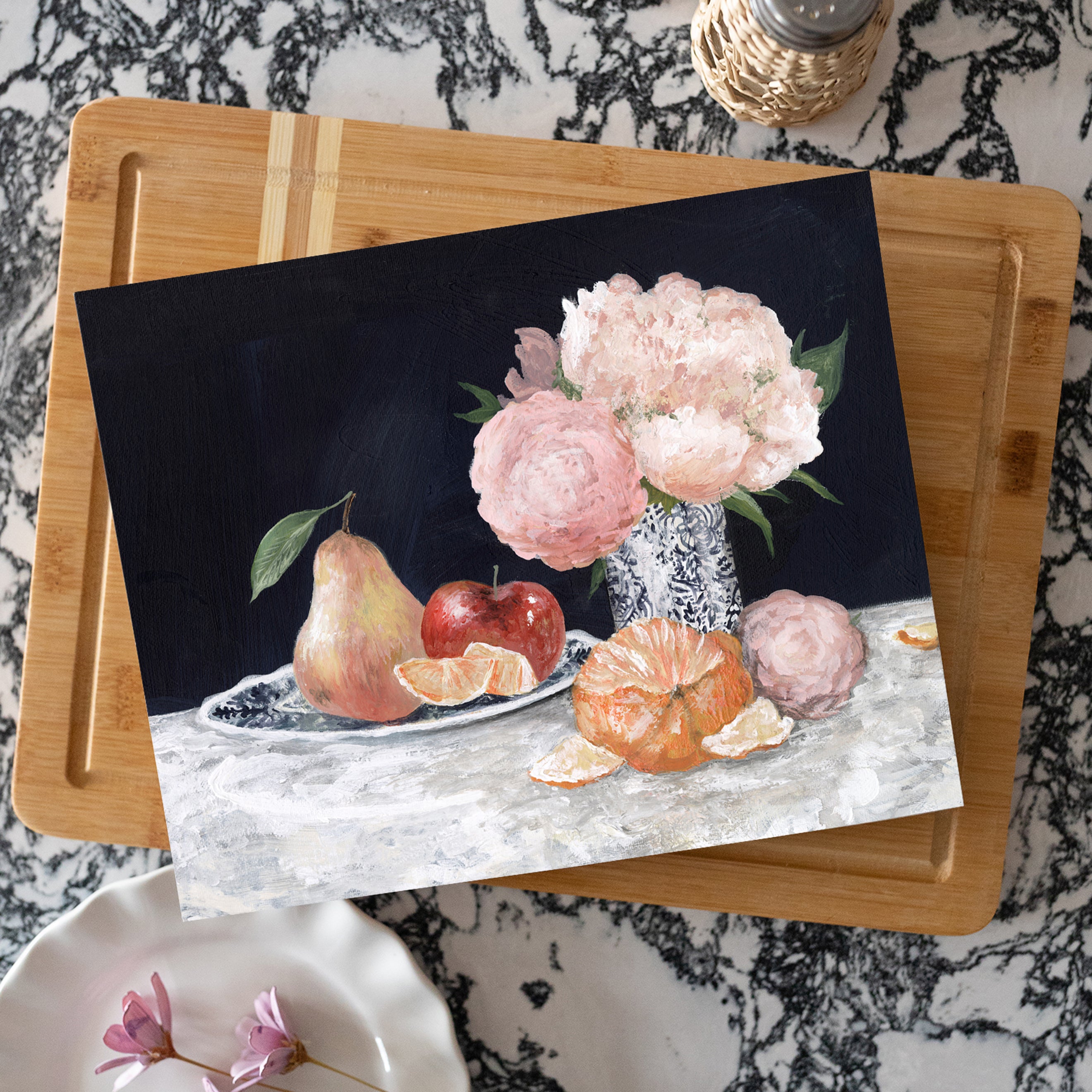 Fruit & Flowers Still Life Canvas Wall Art
