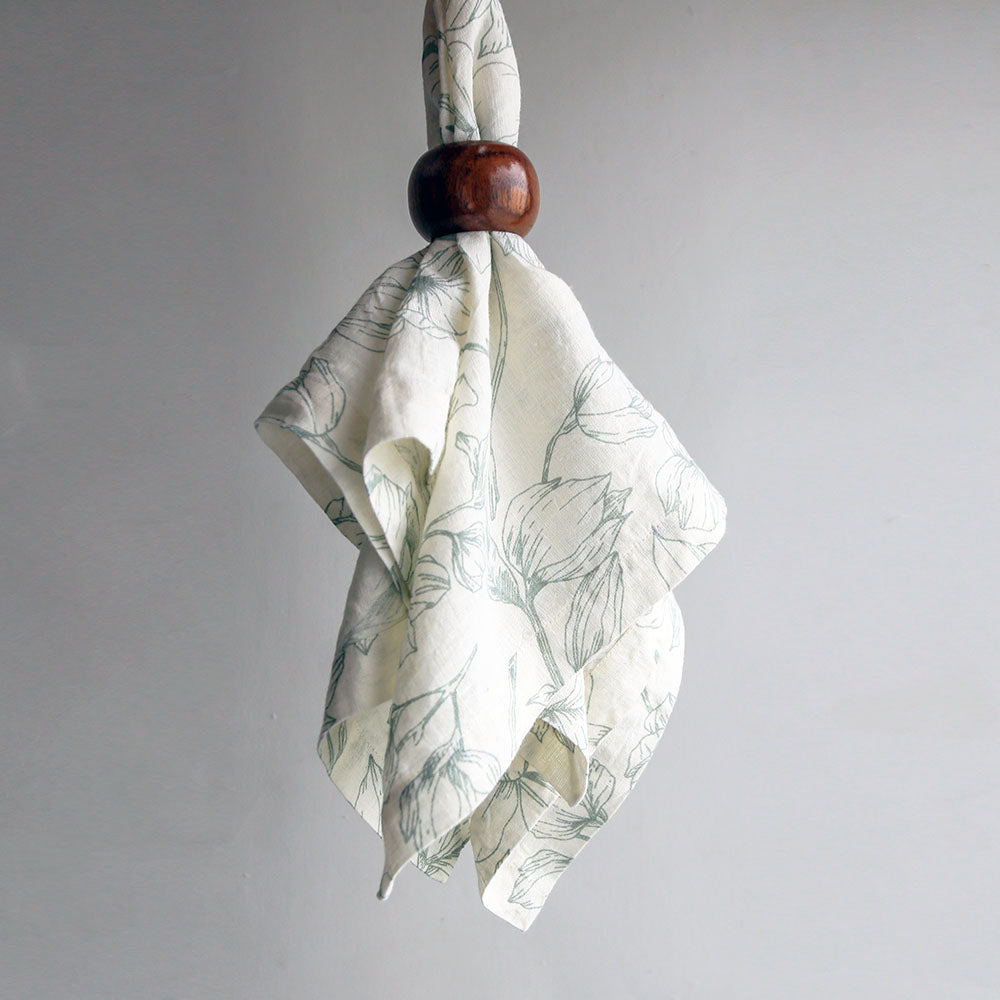 Grey and Green Lilies Napkins