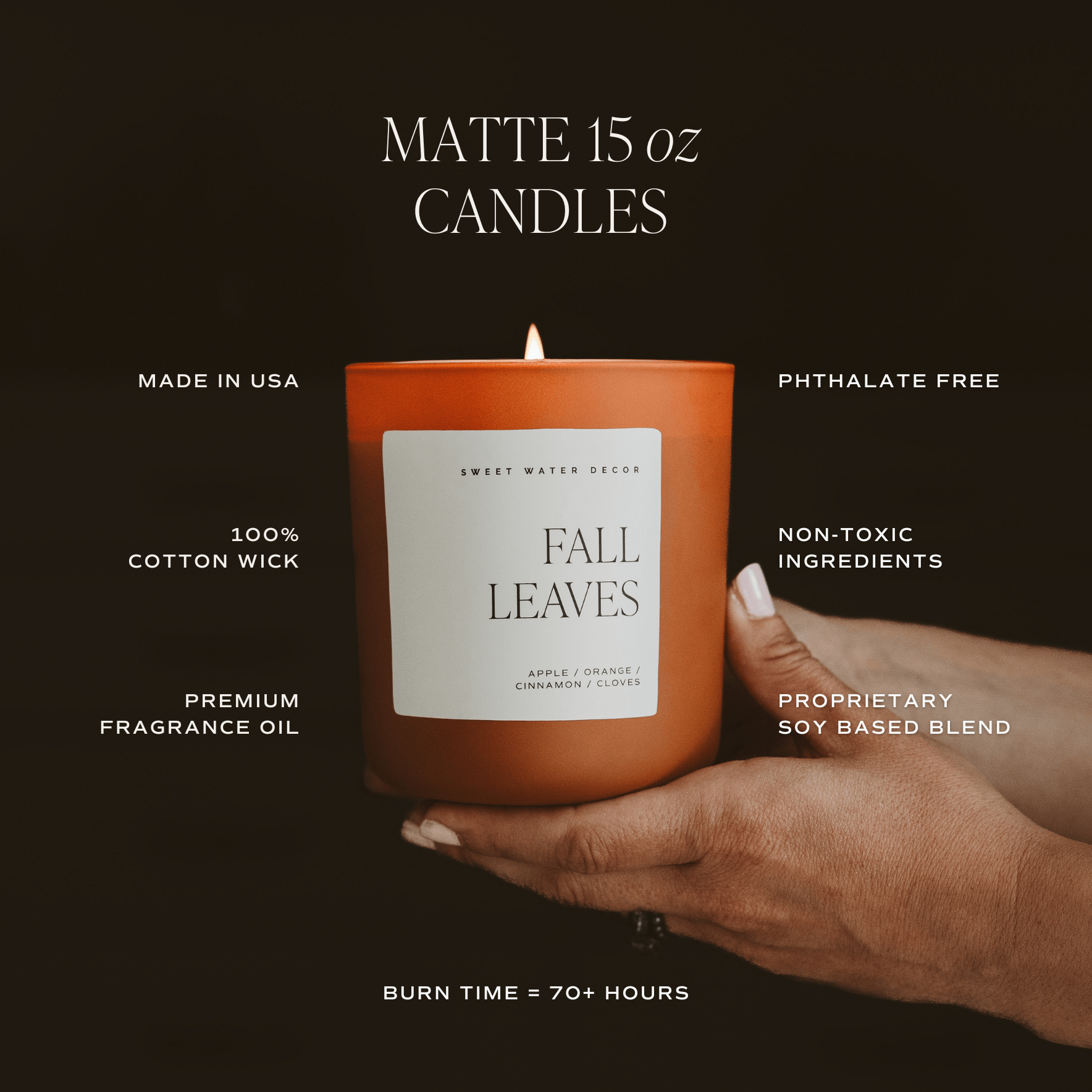 Pumpkin Spice Soy Candle (15oz Orange Matte Jar)