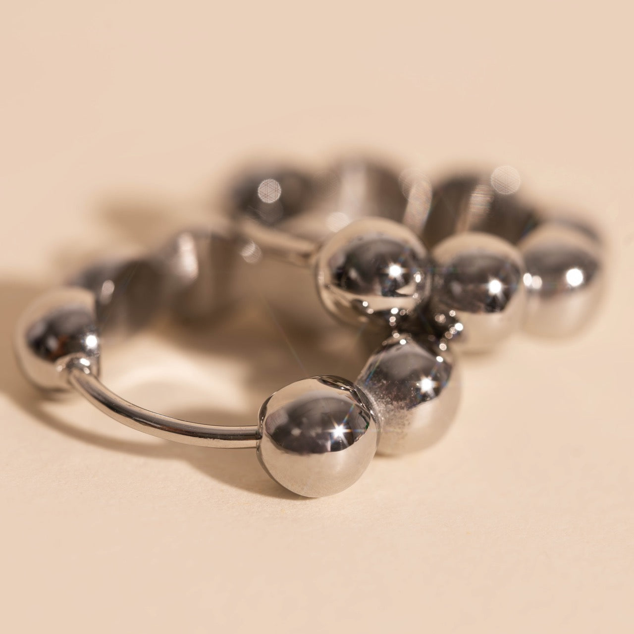 Bubble Chunky Rounded Huggie Hoop Earrings