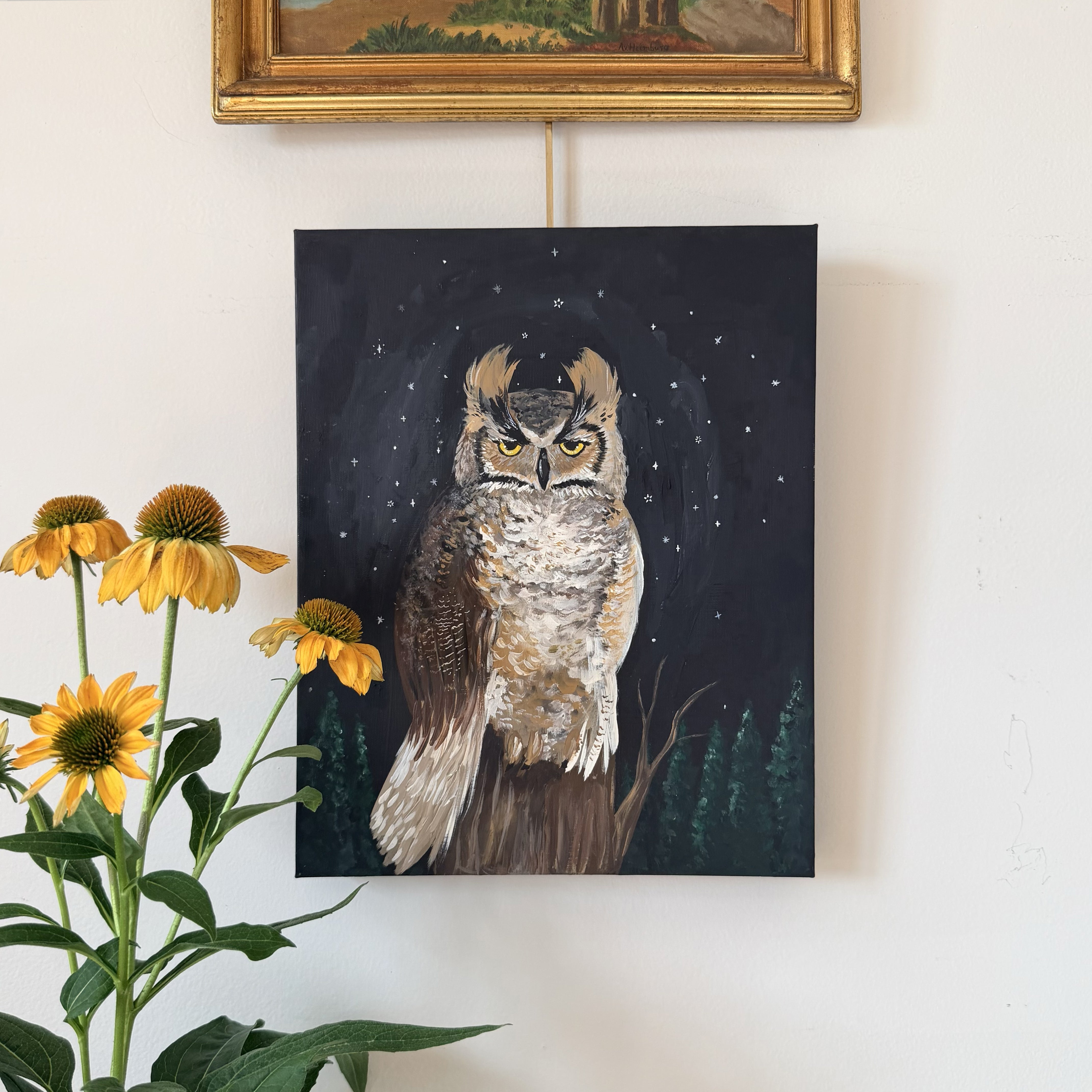 Night Watch Owl Canvas Wall Art