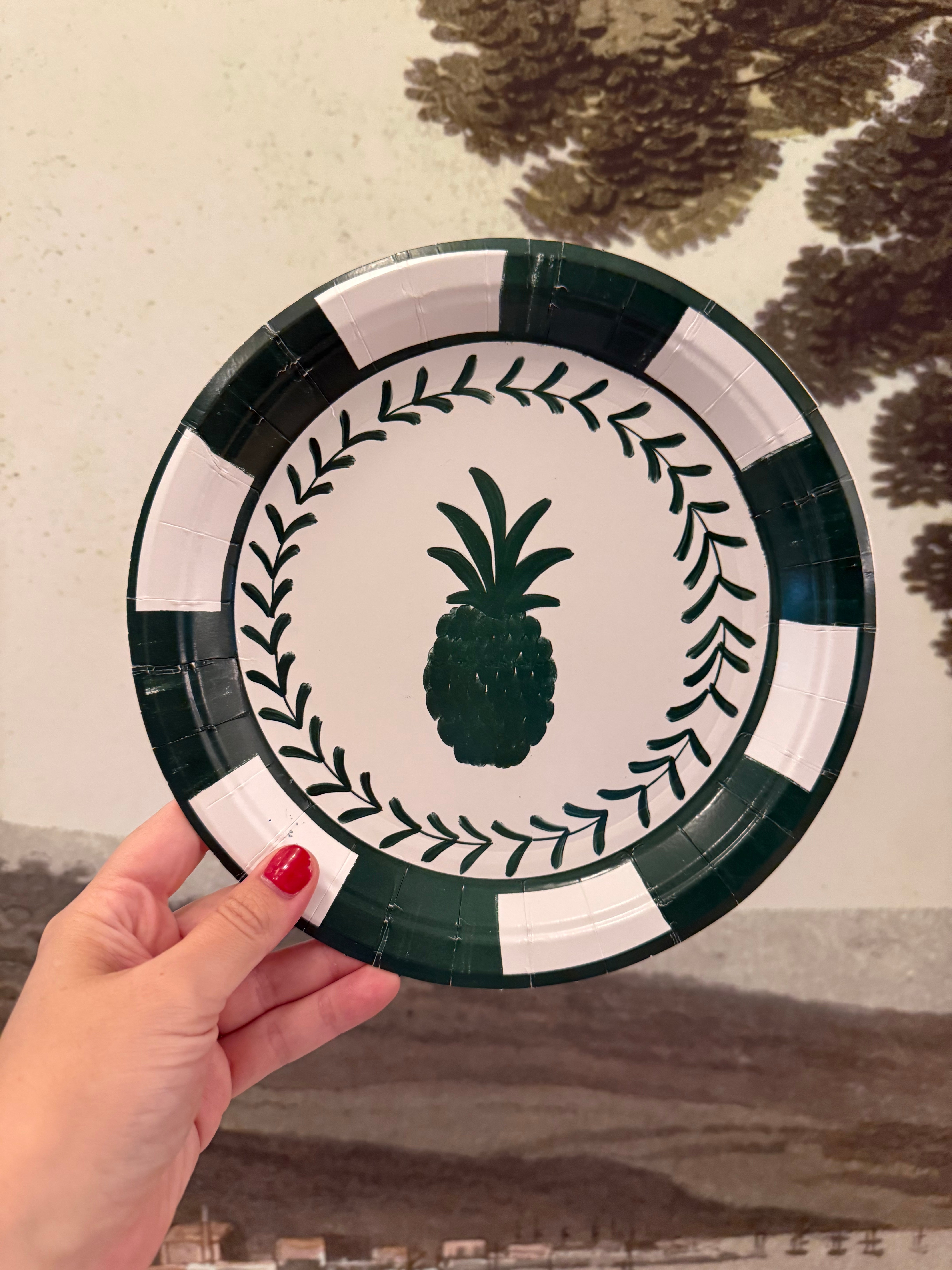 Forest and Green Josephine Pineapple Dessert Paper Plate - 8 pack
