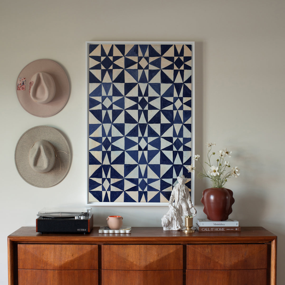 Indigo Star Quilt Original Artwork