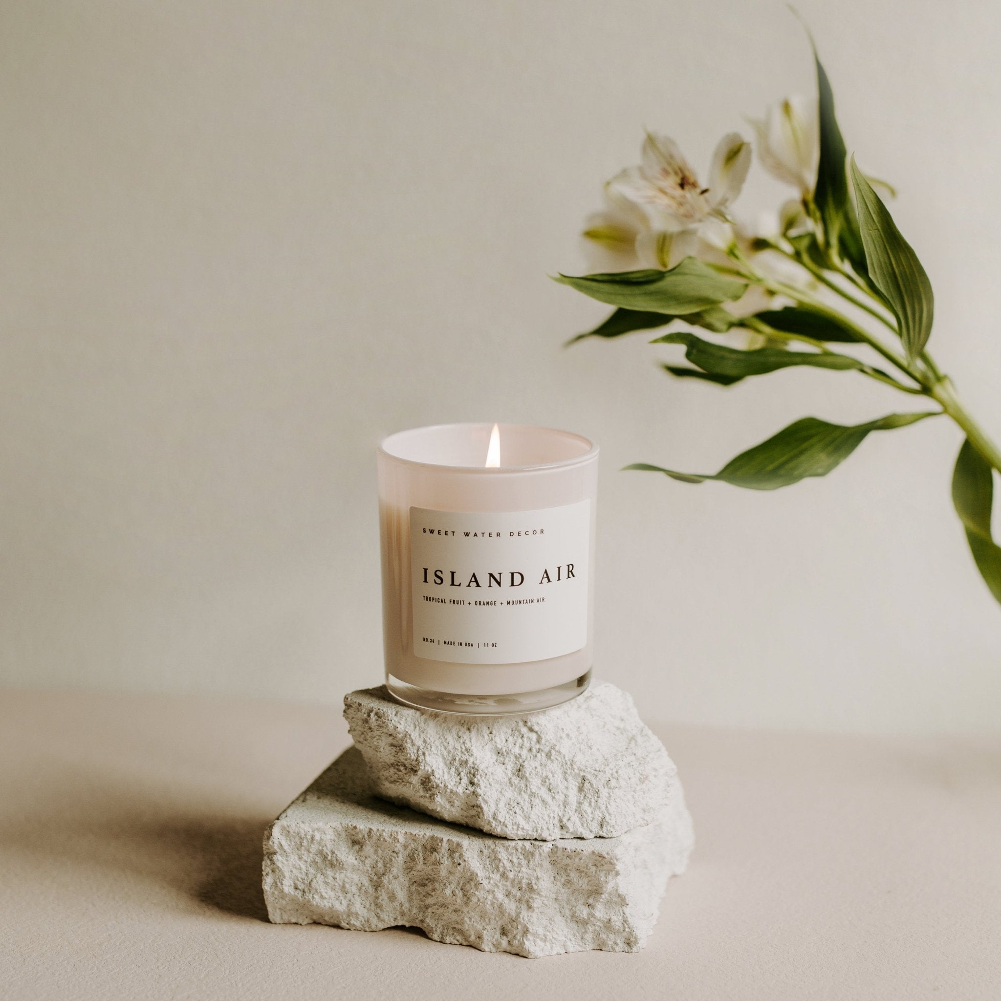 Island Air Soy Candle (11oz White Jar)