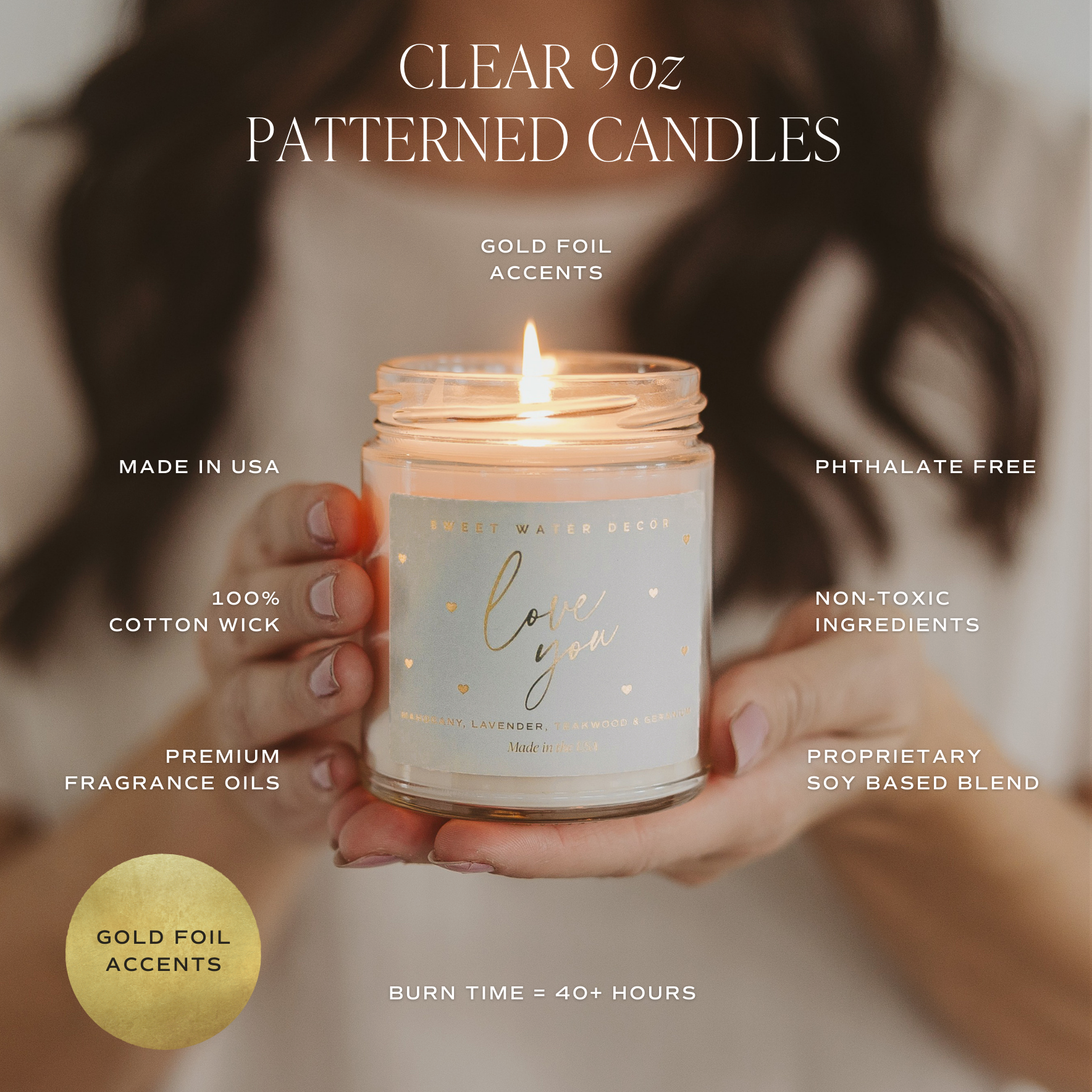 Mango and Coconut Soy Patterned Candle (9 oz Clear Jar)