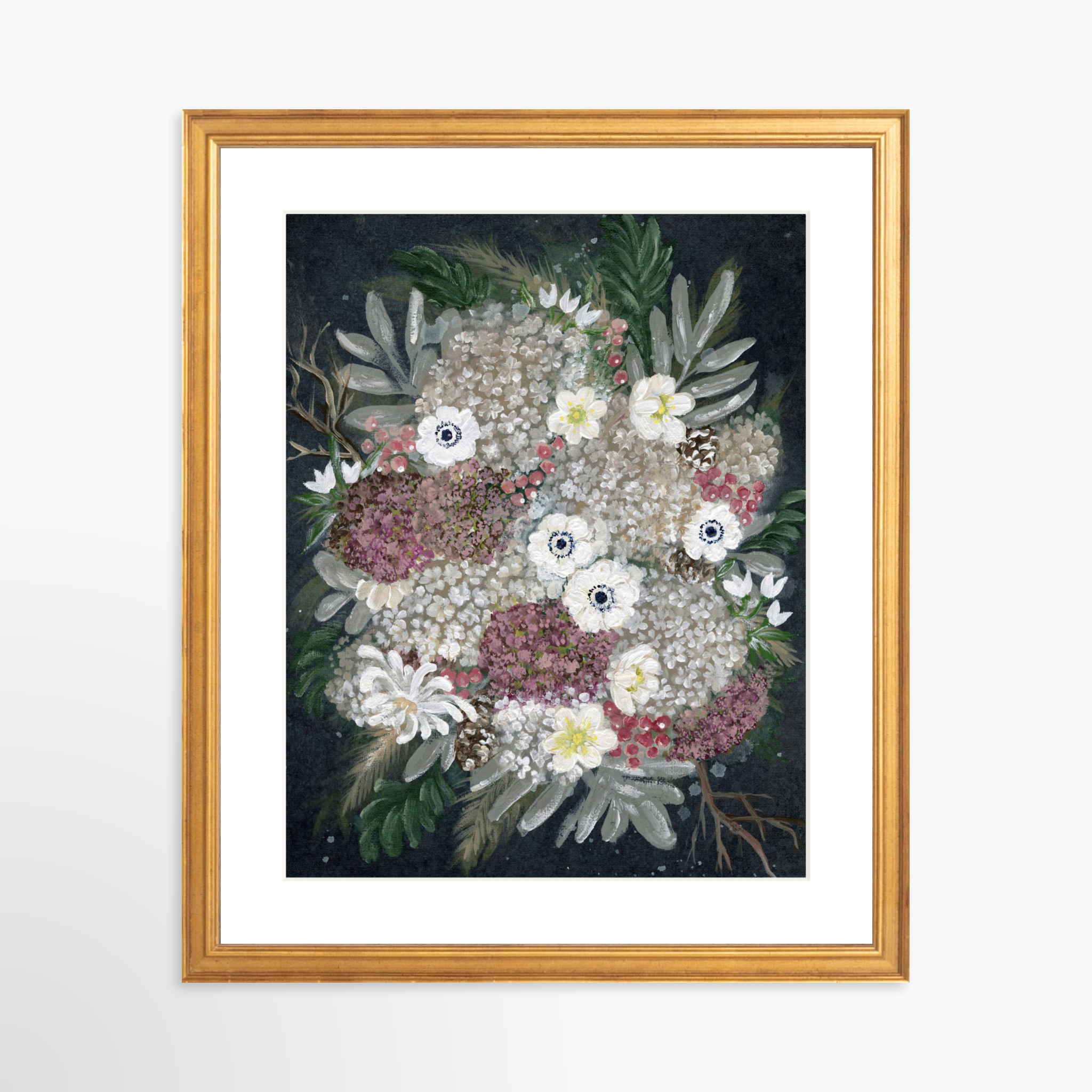 11x14 / Certificate Gold Frame + White Mat