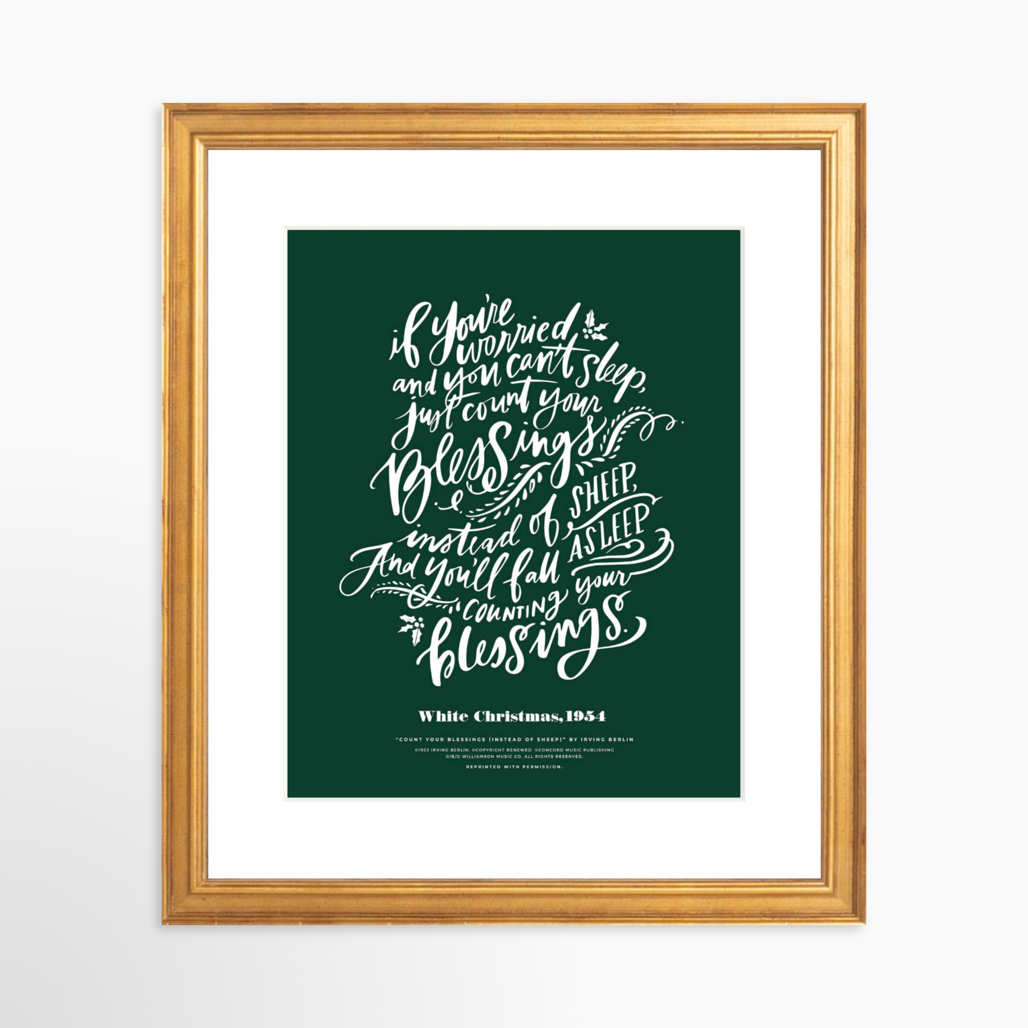 8x10 / Certificate Gold Frame + White Mat