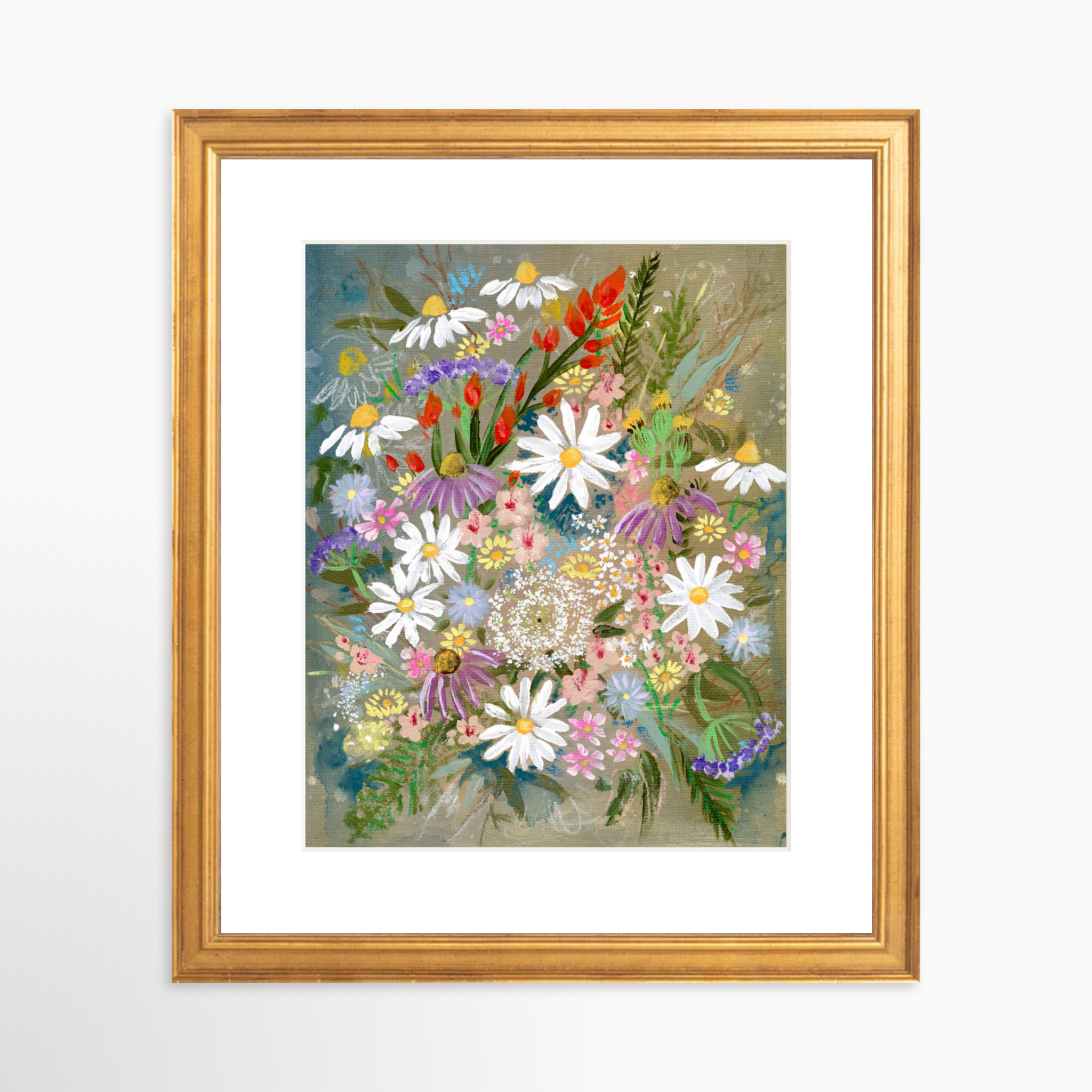 8x10 / Certificate Gold Frame + White Mat