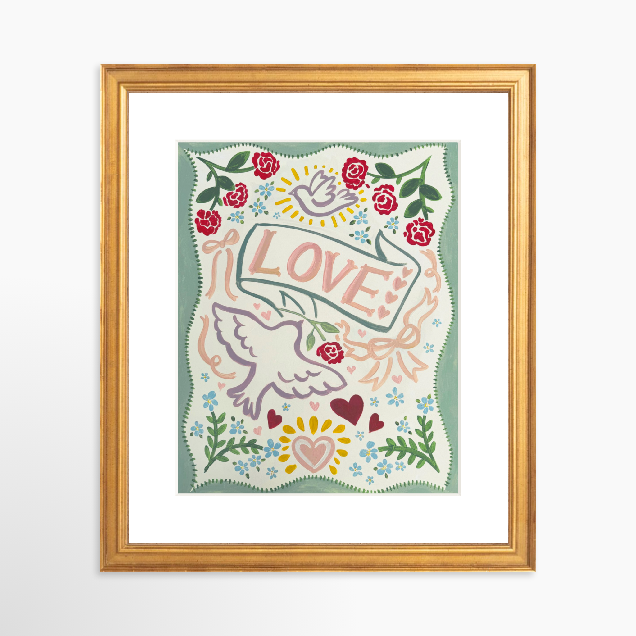 8x10 / Certificate Gold Frame + White Mat