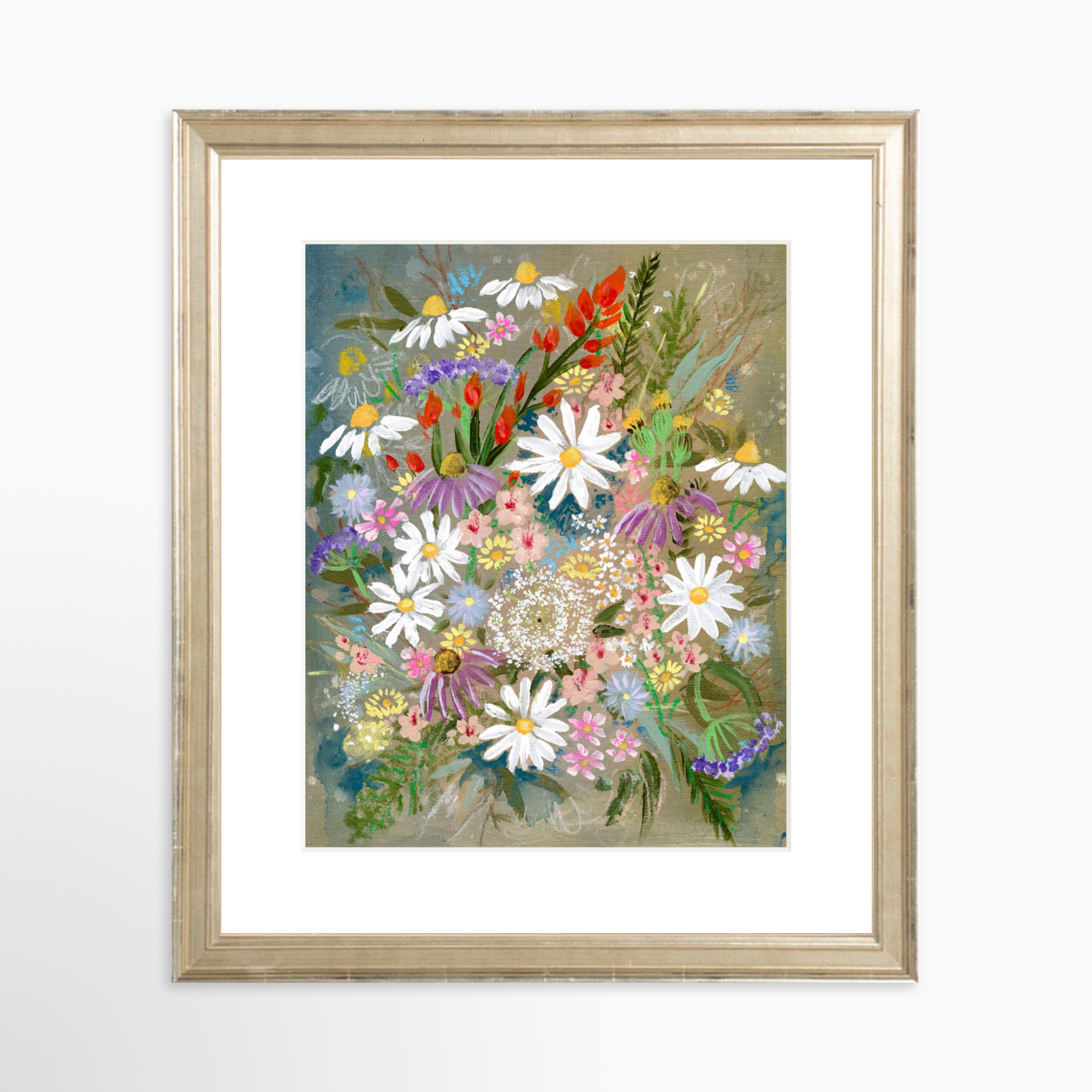 8x10 / Certificate Silver Frame + White Mat