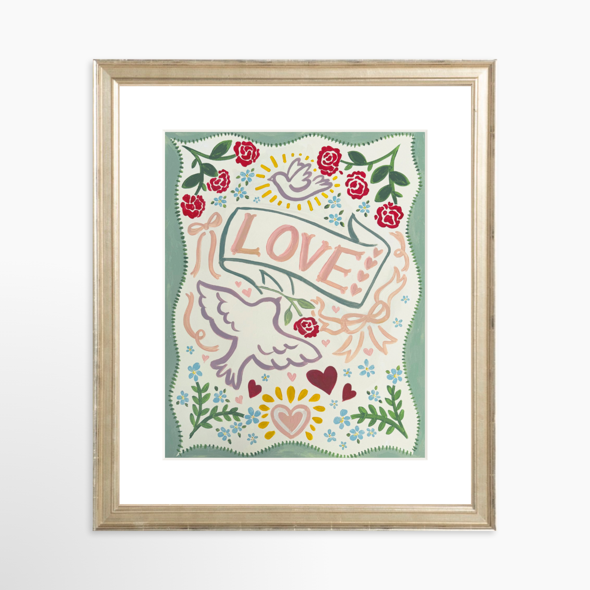 8x10 / Certificate Silver Frame + White Mat