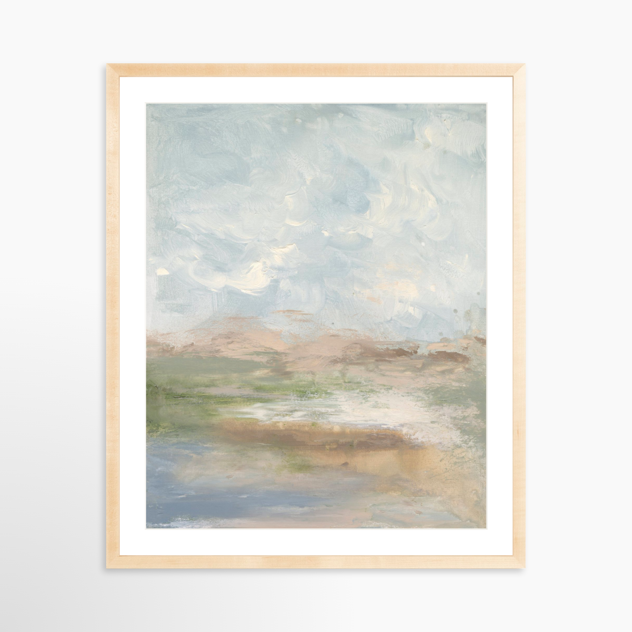 24x30 / Natural Frame + White Mat