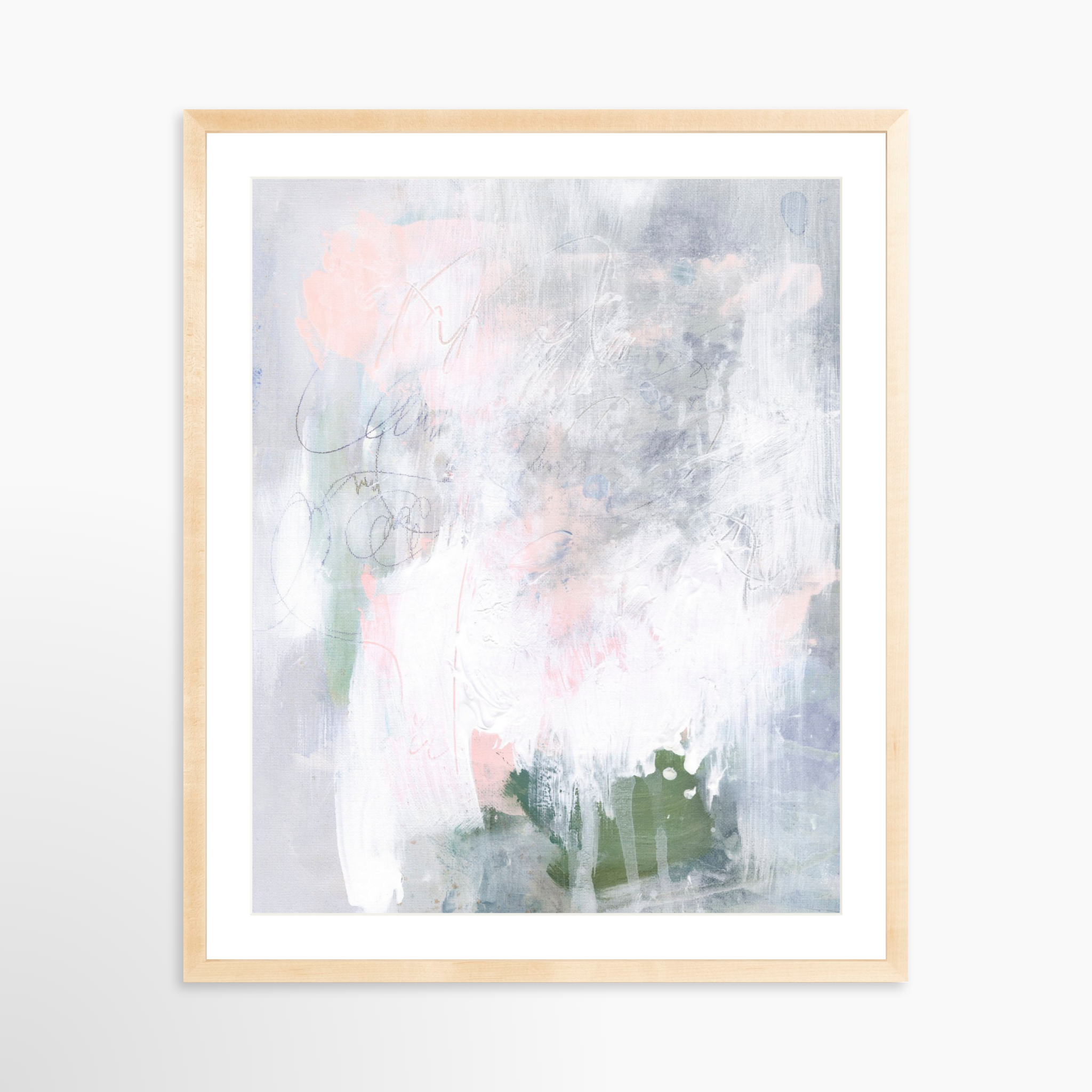 24x30 / Natural Frame + White Mat