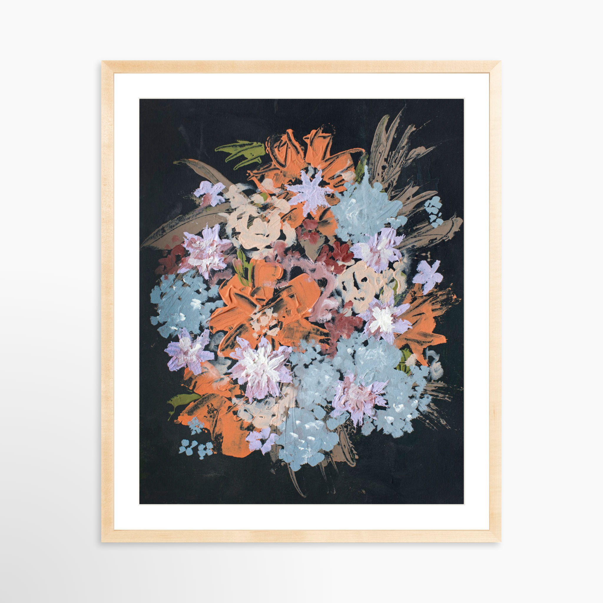 24x30 / Natural Frame + White Mat