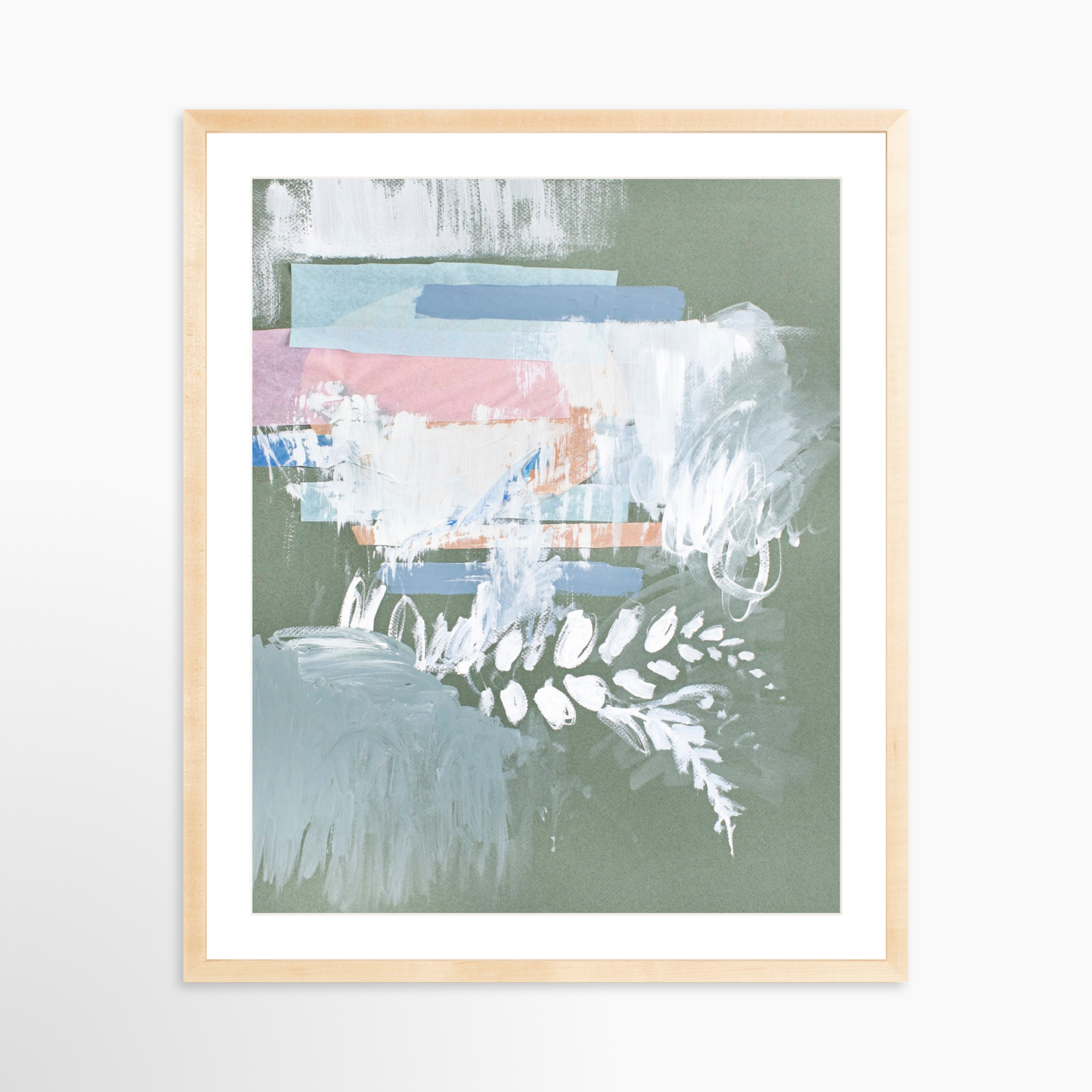 24x30 / Natural Frame + White Mat